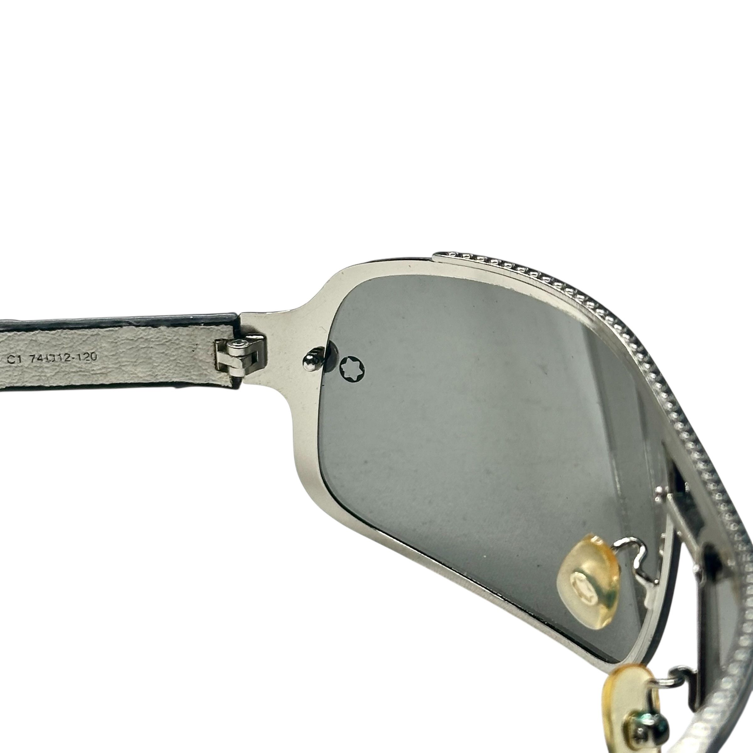 Montblanc Mont Blanc Leather Aviator Sunglasses Size ONE SIZE - 8 Thumbnail