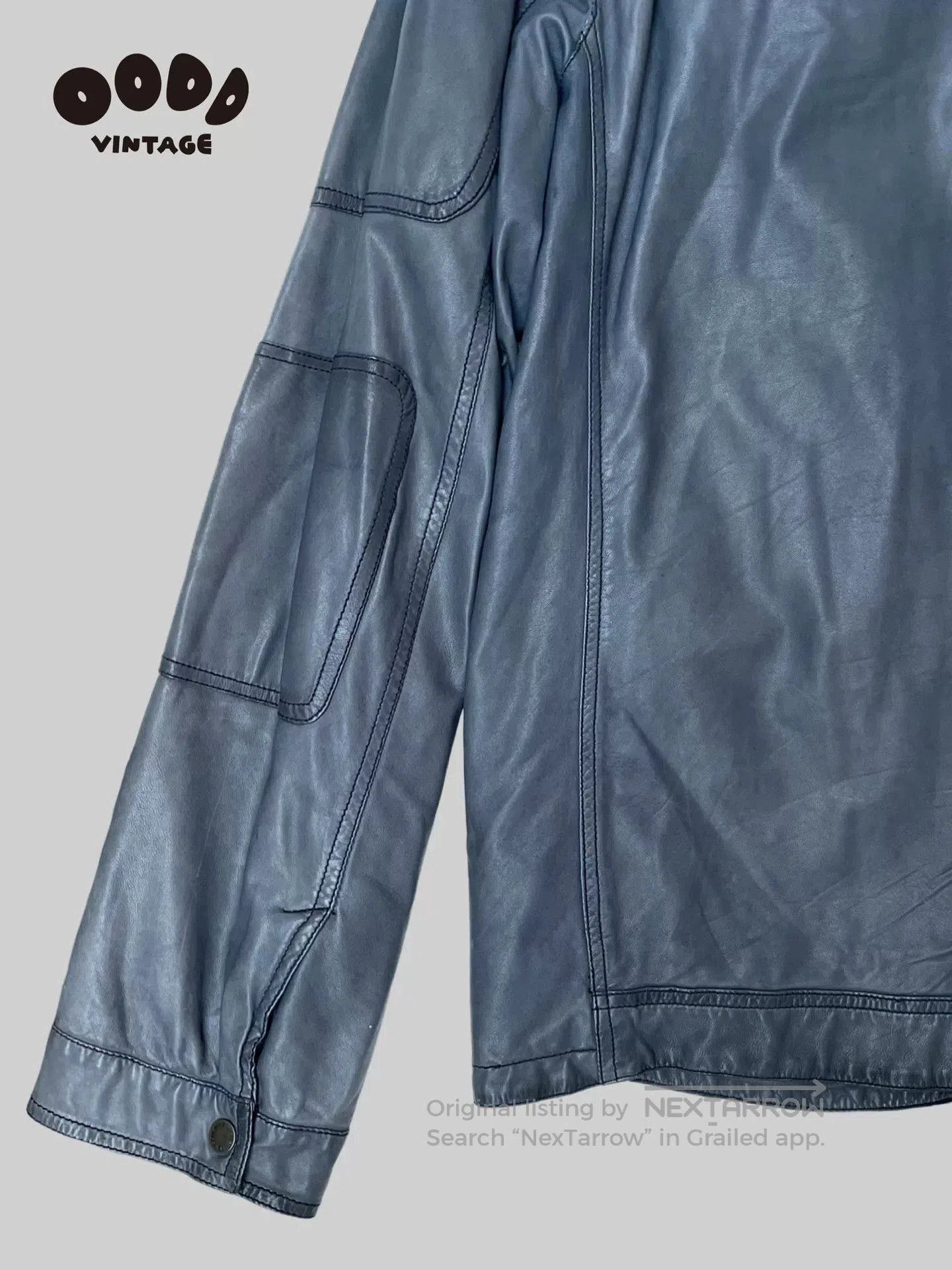 Neil Barrett Neil Barrett Blue Distressed Leather Jacket. Size US M / EU 48-50 / 2 - 8 Thumbnail