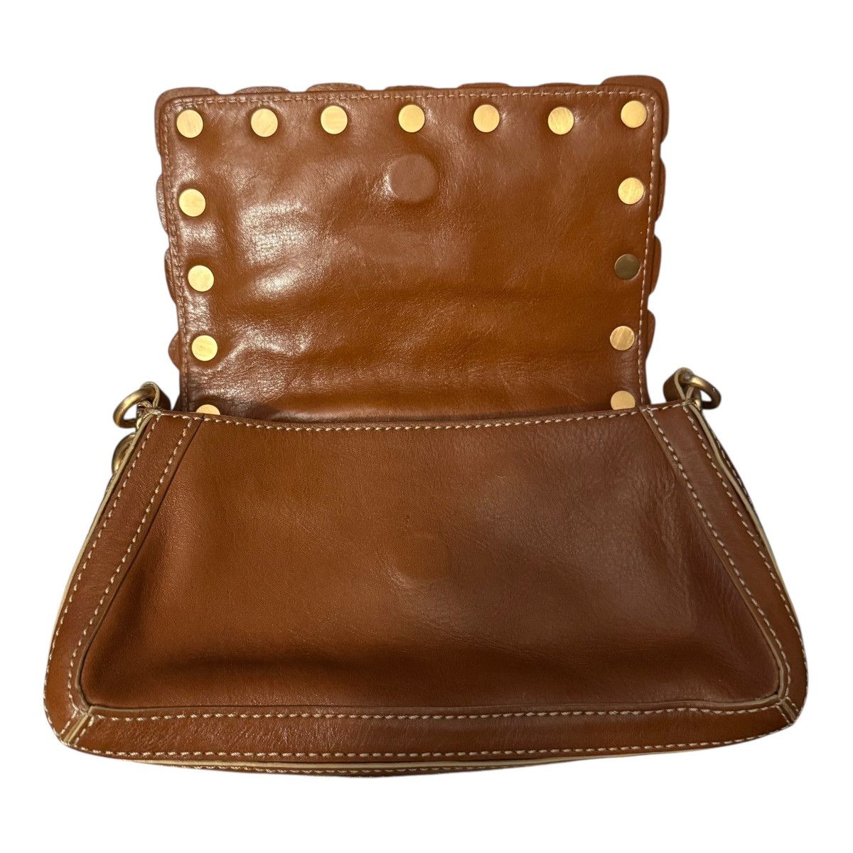 Other Maxx New York leather caramel brown gold chain studded bag Size ONE SIZE - 6 Thumbnail