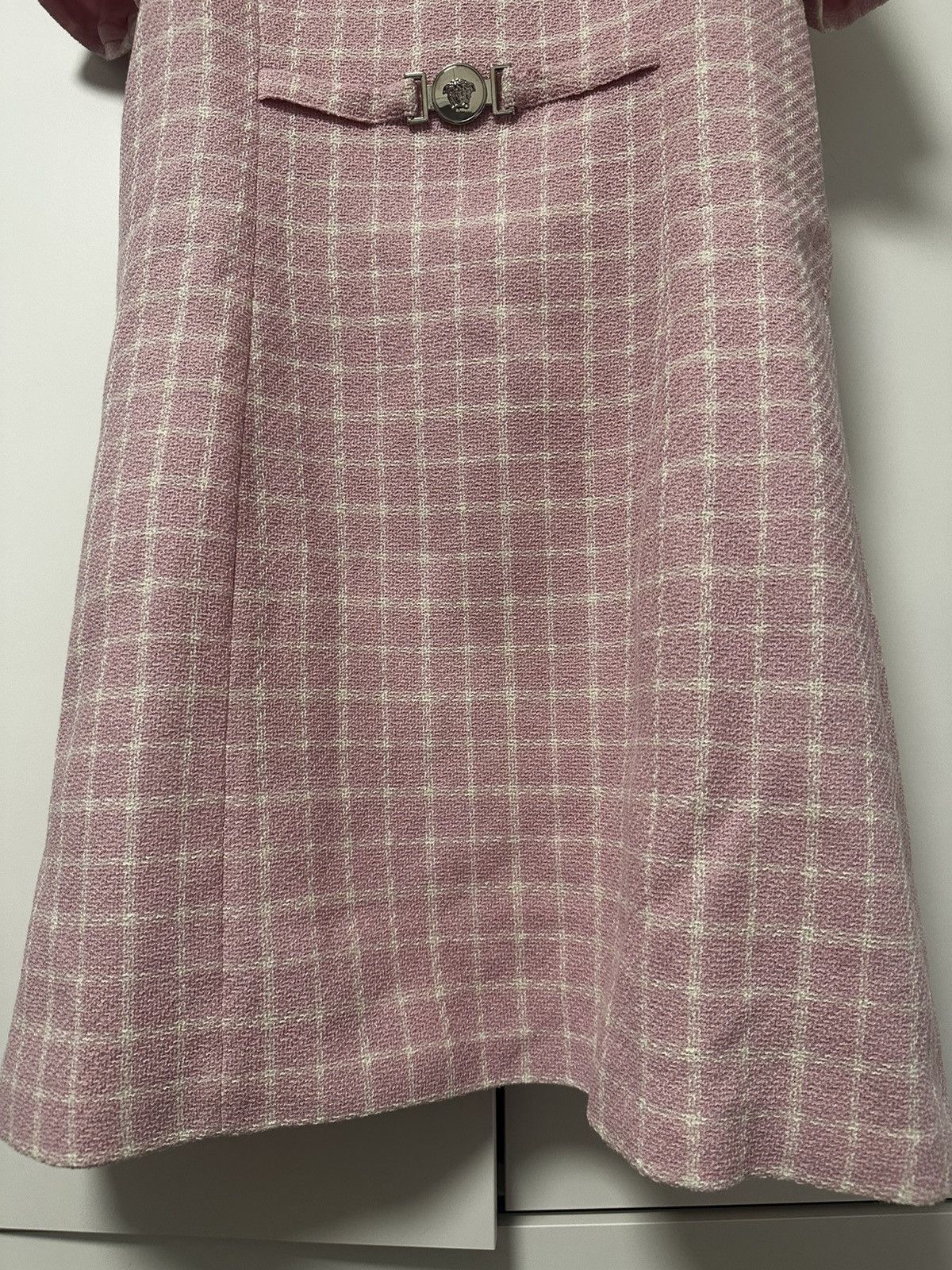 Versace Versace Pink Check Mini Dress Size XL / US 12-14 / IT 48-50 - 4 Thumbnail