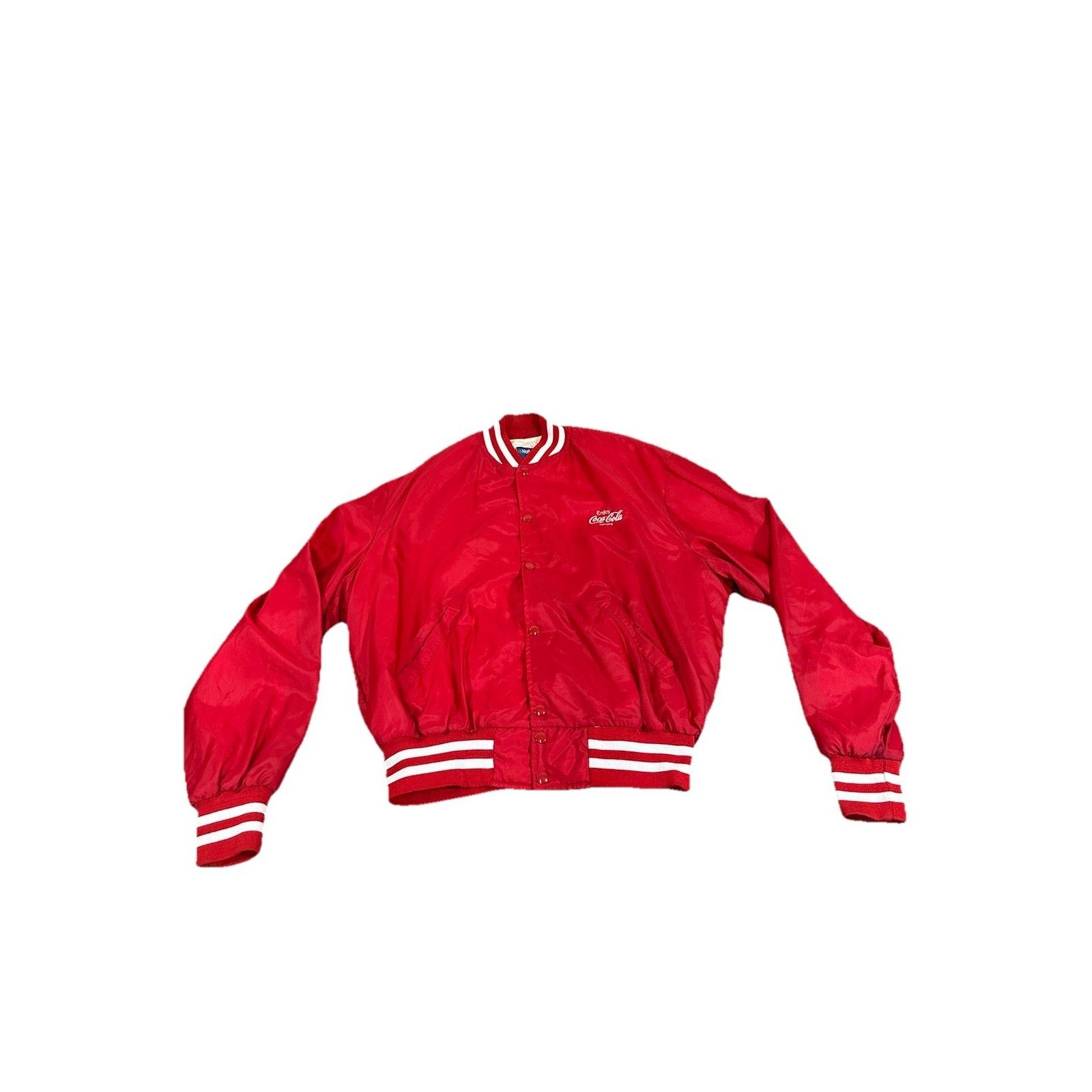 Vintage Coca Cola Nylon Satin Varsity Style Bomber Jacket Co