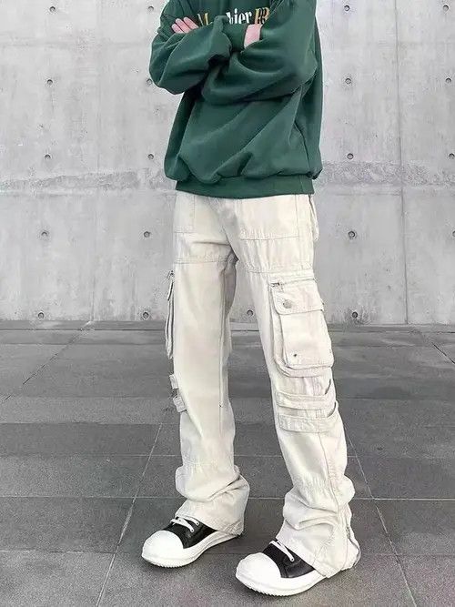 Japanese Brand × Jean High street zip pocket micro flare cargo trousers Size US 32 / EU 48 - 1 Thumbnail