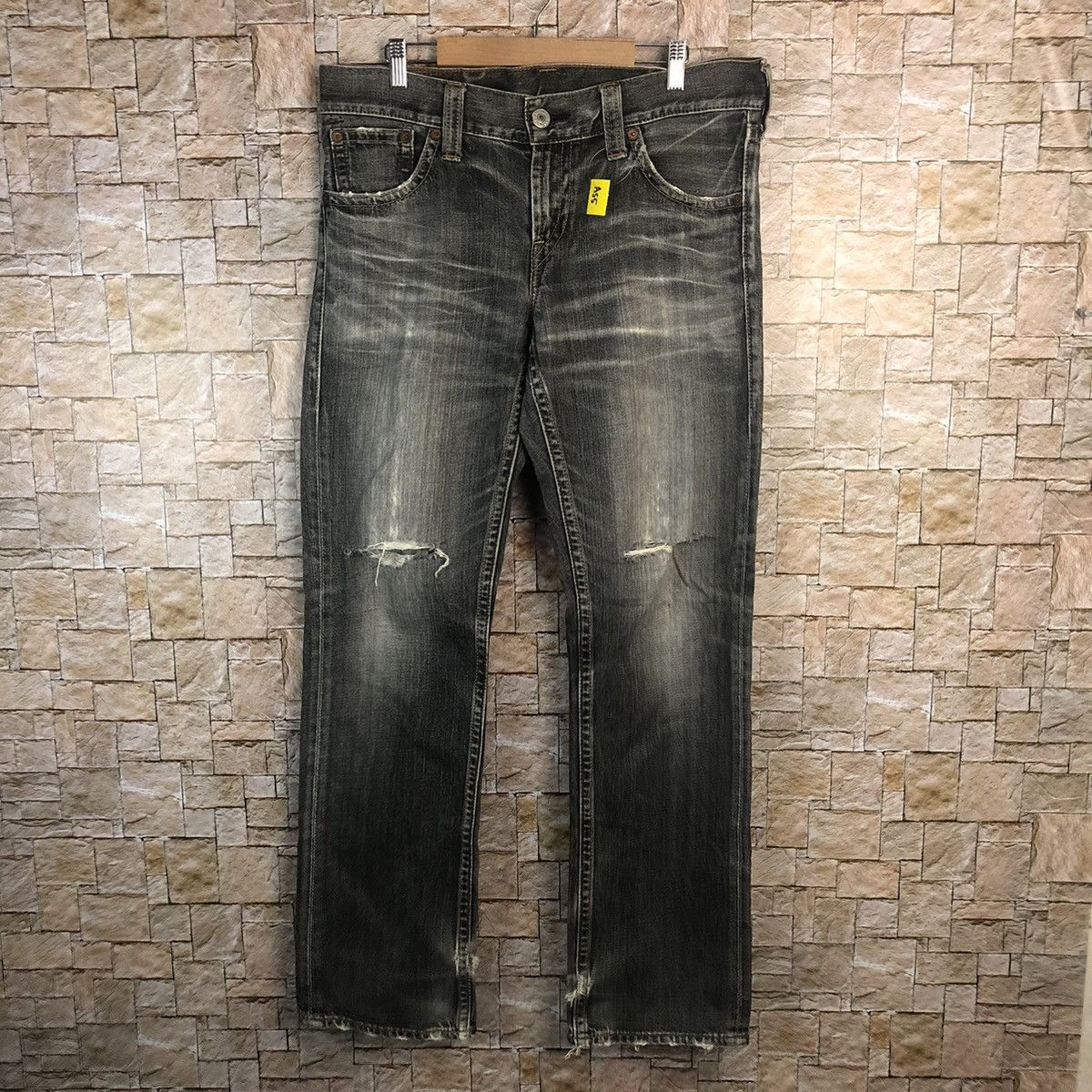 Levi's 502 Levis Black Distressed Denim Pants #A55 Size US 34 / EU 50 - 1 Thumbnail