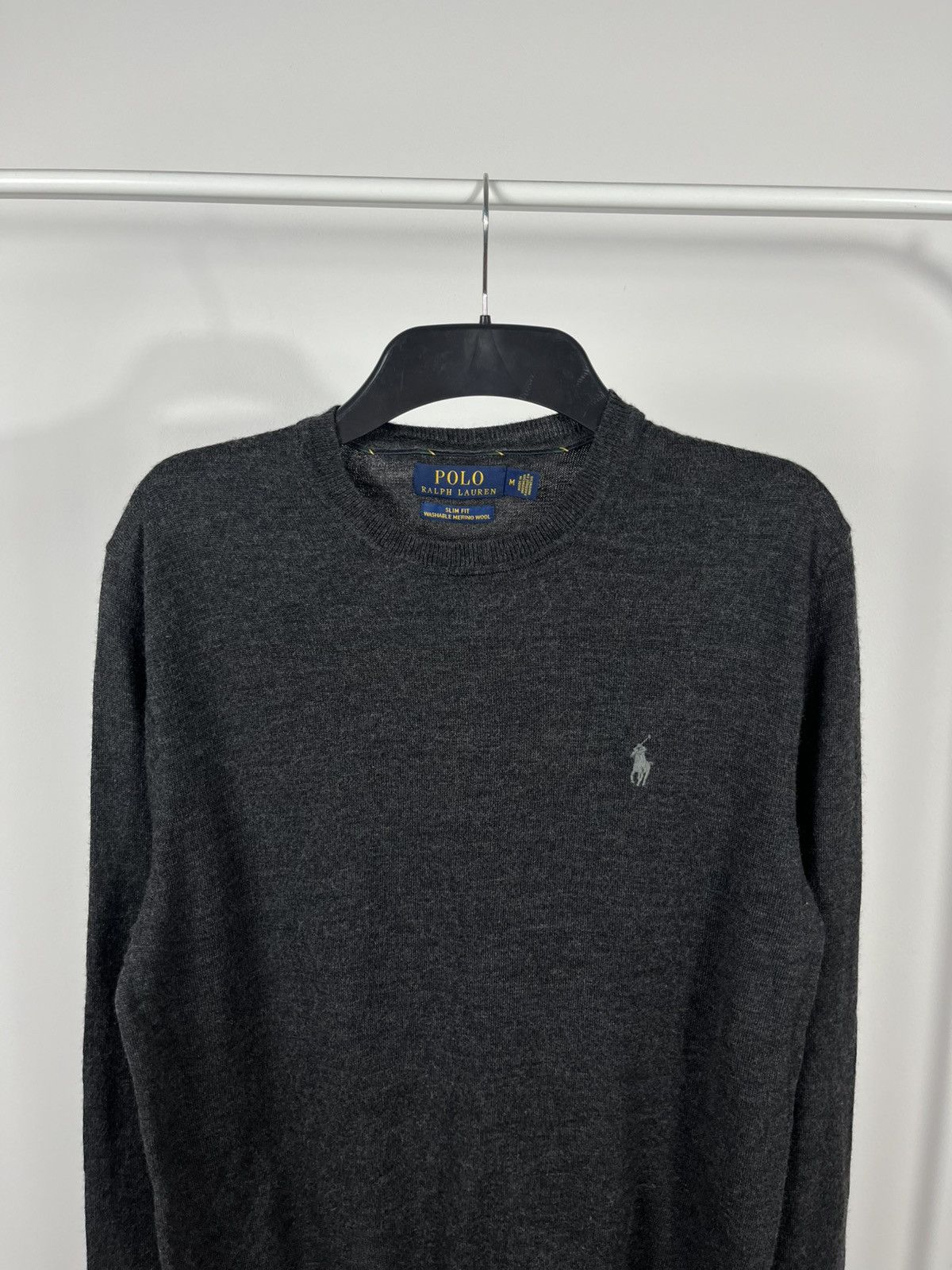 Polo Ralph Lauren Polo Ralph Lauren Merino Wool Sweater Slim Fit M Grey Size US M / EU 48-50 / 2 - 2 Thumbnail