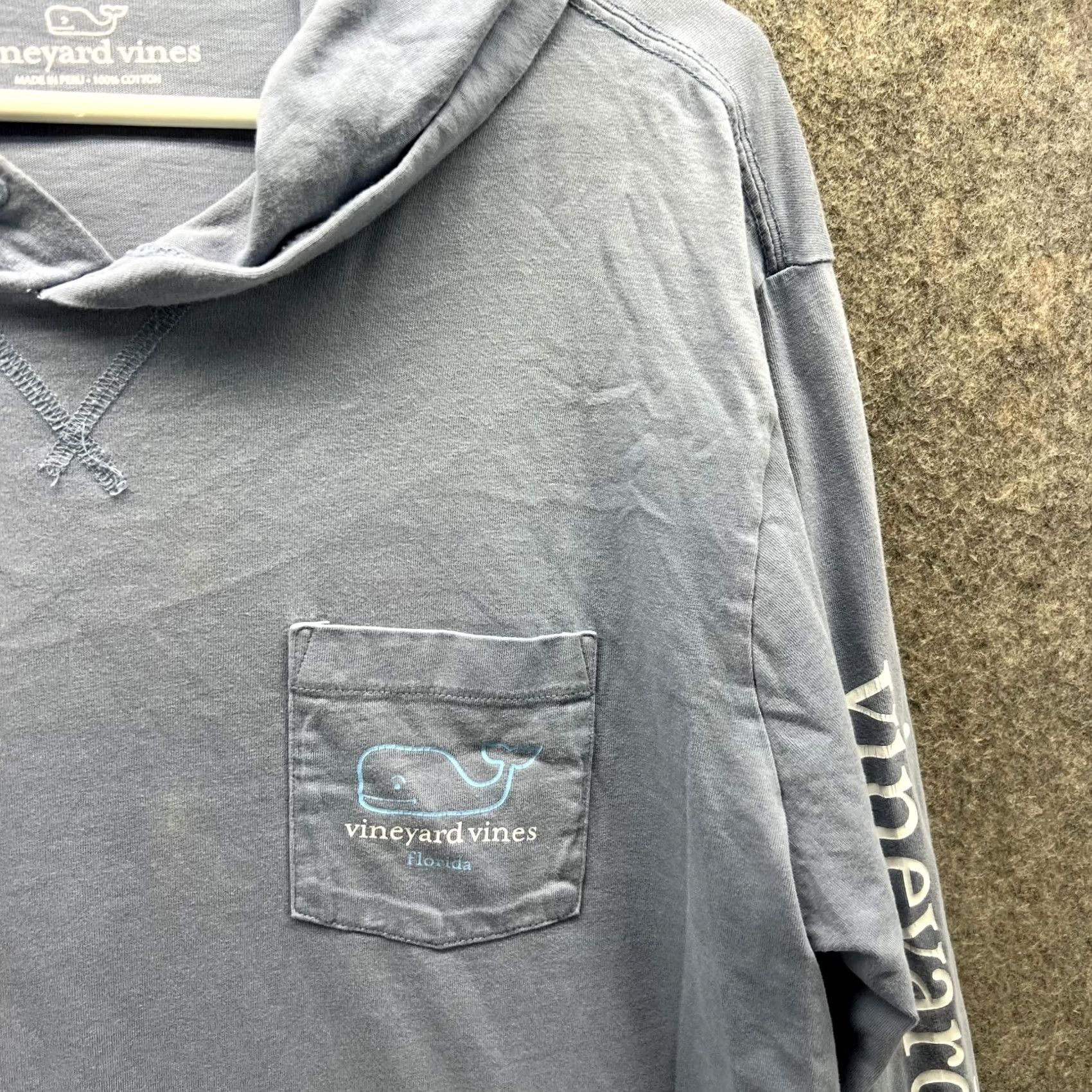 Vineyard Vines VINTAGE Vineyard Vines Sweater Hooded Pullover Large Blue Fleece Wool Cotton Logo Men's Regular Size L Size US L / EU 52-54 / 3 - 7 Thumbnail