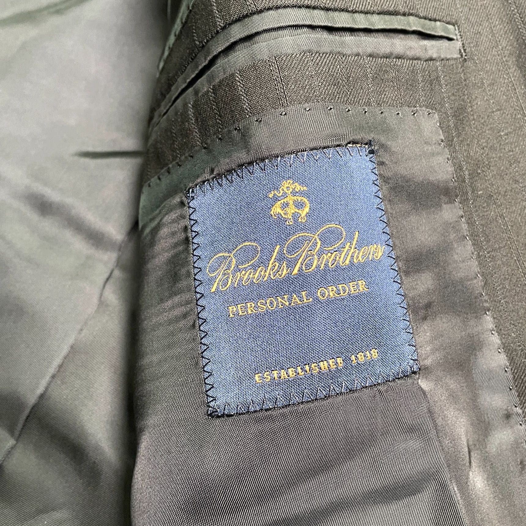 Brooks Brothers Brooks Brothers Blazer Mens 46 Black Double-Vented Notch Lapel Single-Breasted 3-Button Chest 45in Regular Fit Dry Clean Only Vintage No Size 46R - 7 Thumbnail