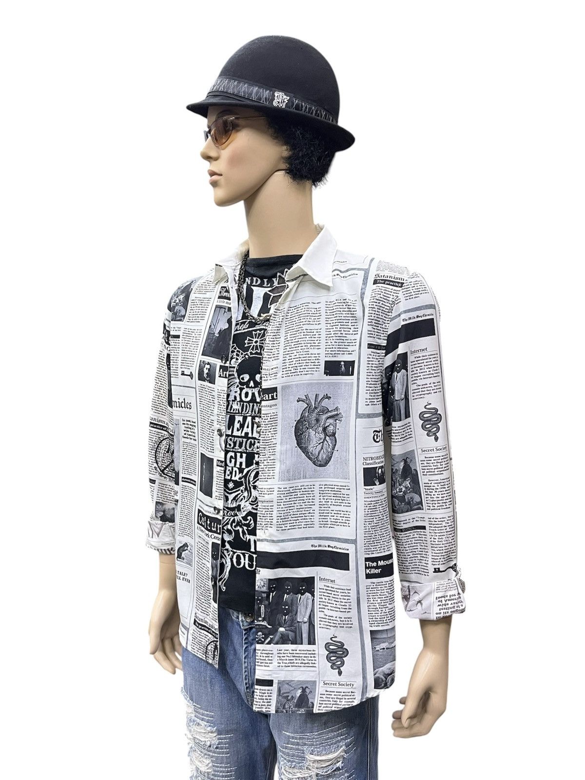 Fashion Victim Milkboy Japan Chaos Newspaper Shirt Galliano Core Size US M / EU 48-50 / 2 - 2 Thumbnail