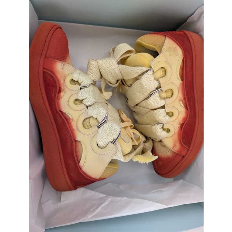 Lanvin o1rshd1 Curb Radiant Spray Effect Sneakers in Venus / Dune Size US 8 / EU 41 - 19 Thumbnail