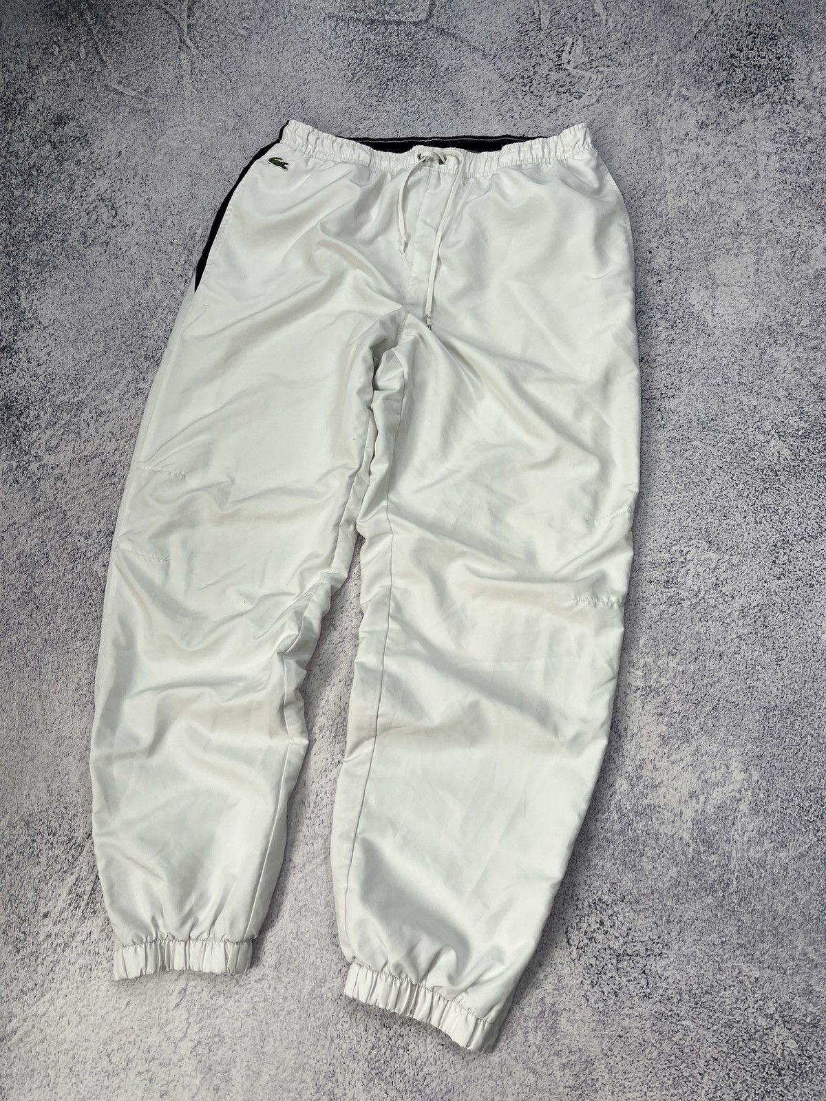 Lacoste × Vintage Vintage Lacoste White Nylon Track Pants Y2K Drill Style Rare Size US 38 / EU 54 - 5 Thumbnail