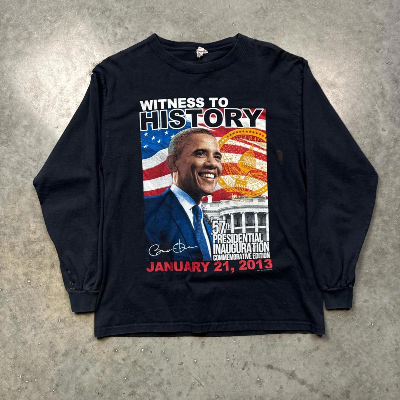 Other Obama 2013 "Witness To History" Black Long Sleeve T-Shirt Size US L / EU 52-54 / 3 - 1 Thumbnail