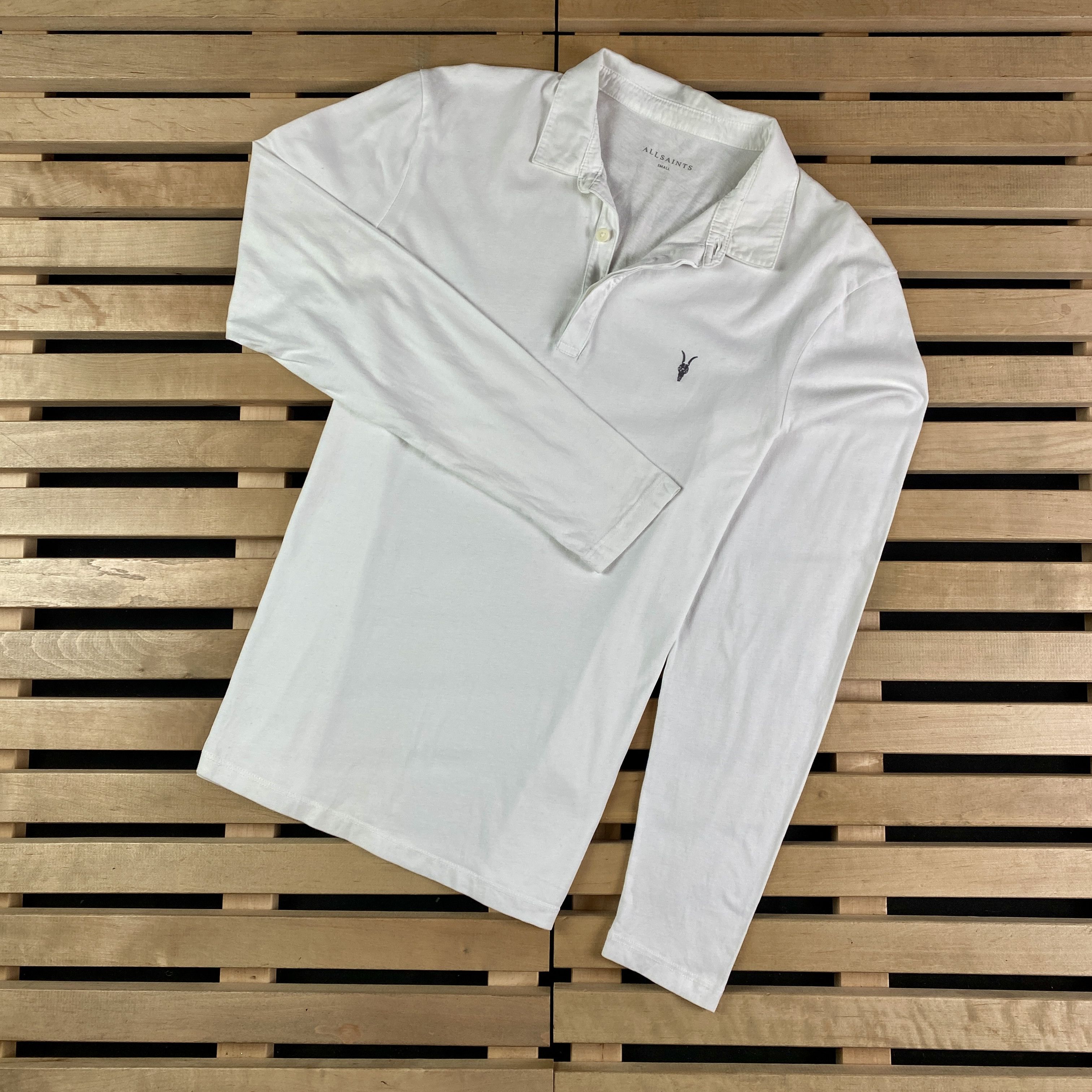 Allsaints Men’s Polo Long Sleeve Sweatshirt Allsaints Size S White Size US S / EU 44-46 / 1 - 1 Thumbnail