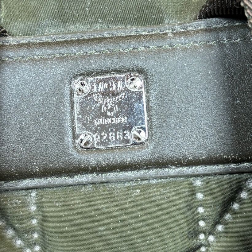 MCM MCM Dieter Green Monogram Two Pocket Nylon Backpack Rucksack Size ONE SIZE - 4 Thumbnail