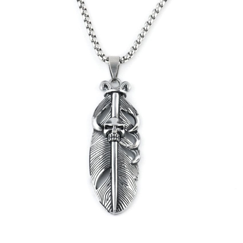 Japanese Brand Skull Feather Necklace Size ONE SIZE - 1 Thumbnail
