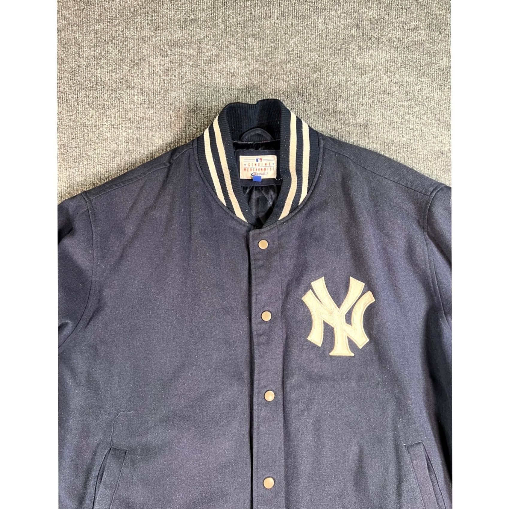MLB VINTAGE MLB Yankees Varsity Jacket Mens 5XL Navy Blue Wool Blend G-III Sports Size US XXL / EU 58 / 5 - 3 Thumbnail