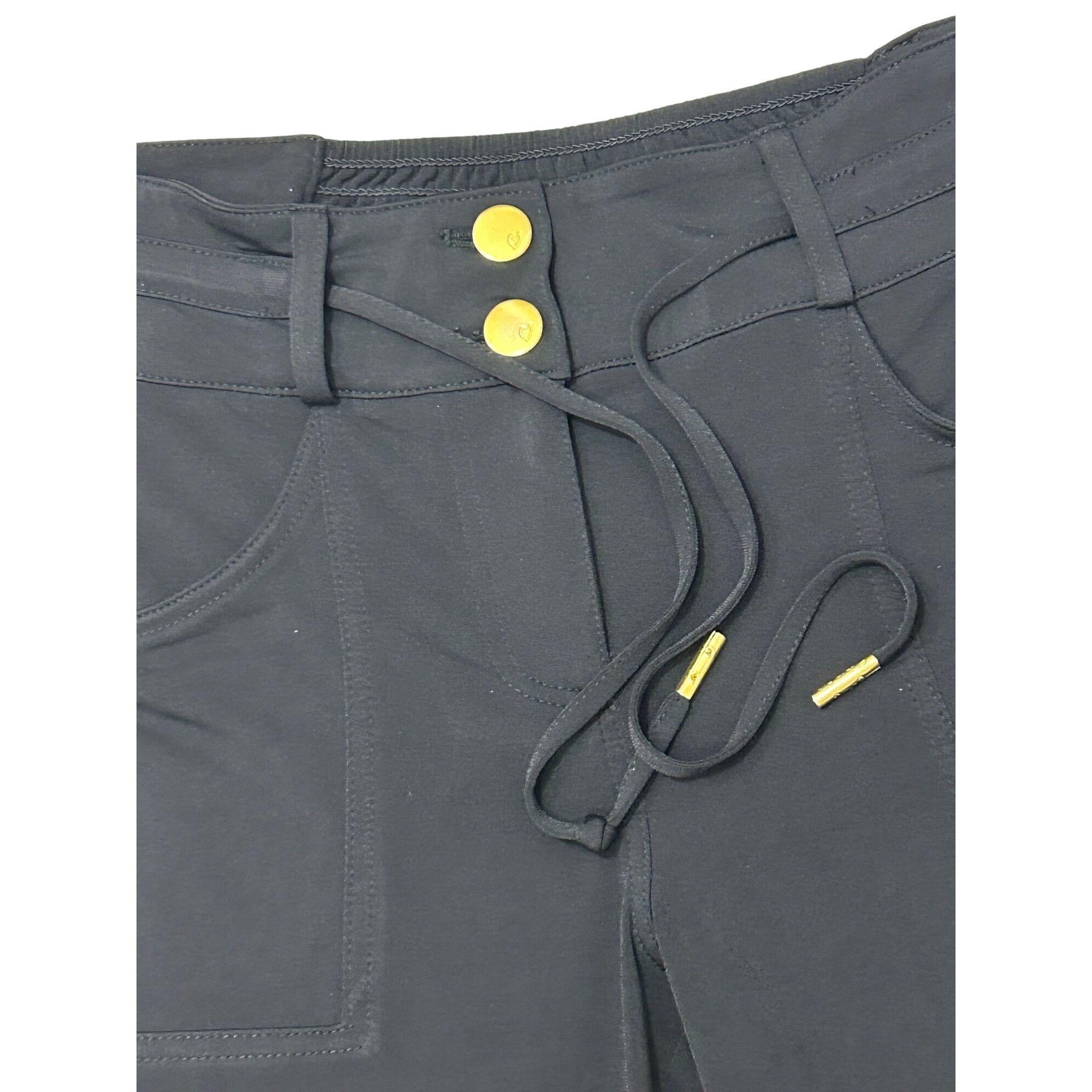 Other Thalia Sodi Pants Black M Stretchy Zip Buttons Logo Pockets Size 31" - 3 Thumbnail