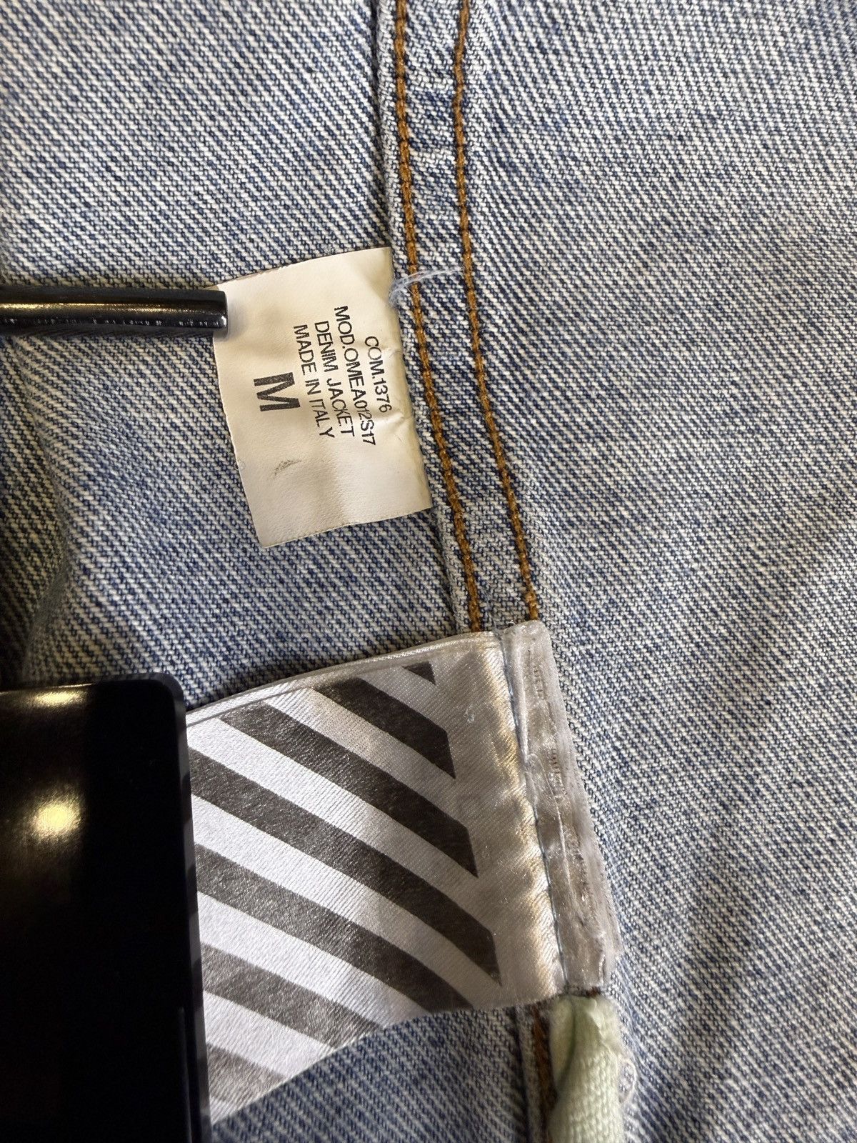Off-White Off-White c/o Virgil Abloh Diagonal Stripe Denim Jacket Size US M / EU 48-50 / 2 - 7 Thumbnail