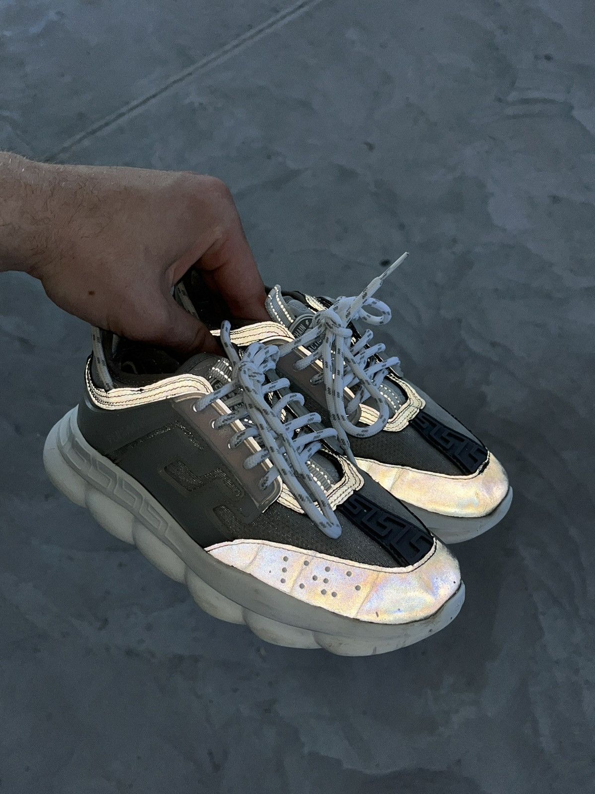 Versace Versace Chain Reaction Sneakers Baroque Medusa Logo Y2K Size US 5 / IT 35 - 2 Thumbnail