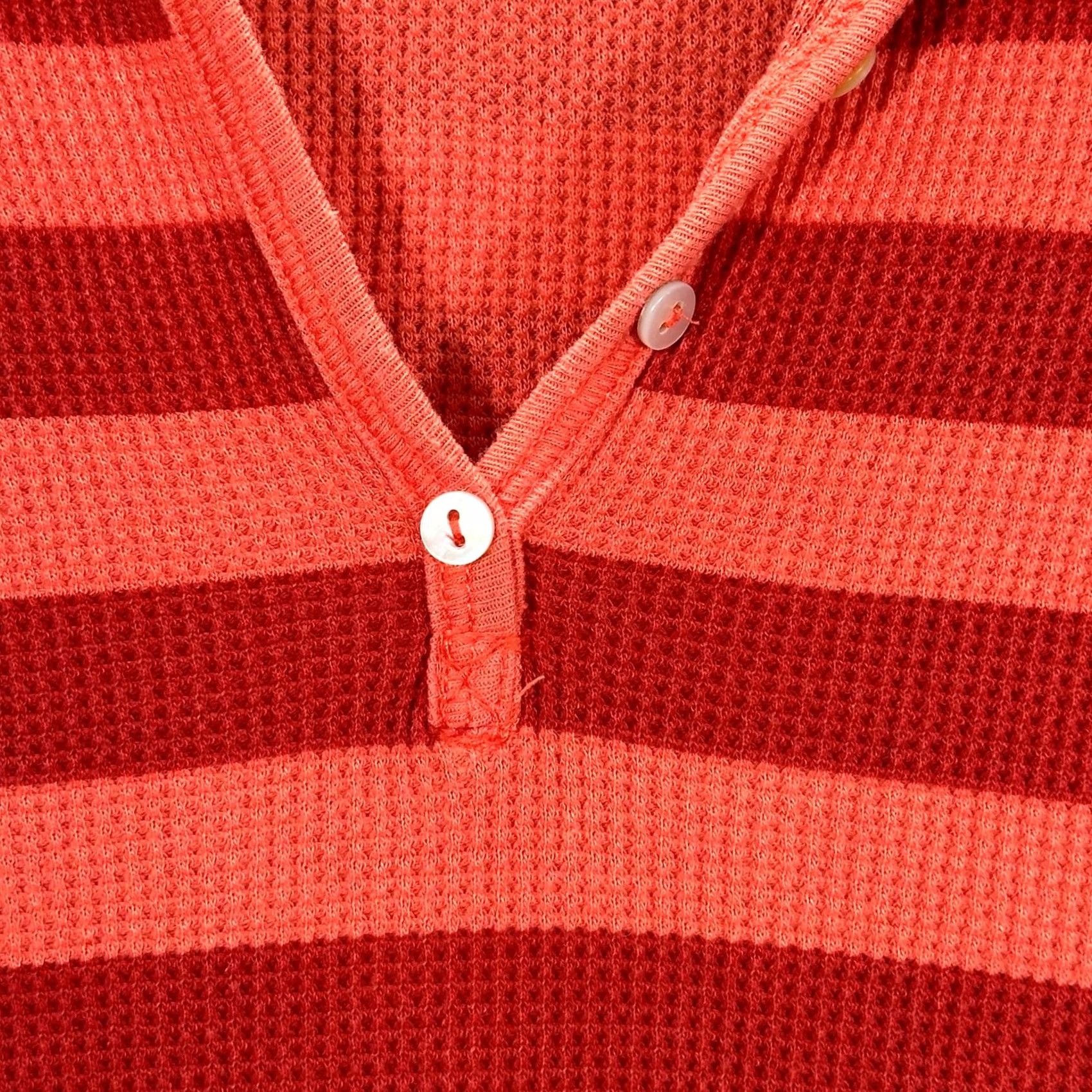 Splendid Splendid Womens XL Orange Striped Cotton Blend Knit Long Sleeve Tee Pullover Shirt V-Neck Top Size XL / US 12-14 / IT 48-50 - 3 Thumbnail