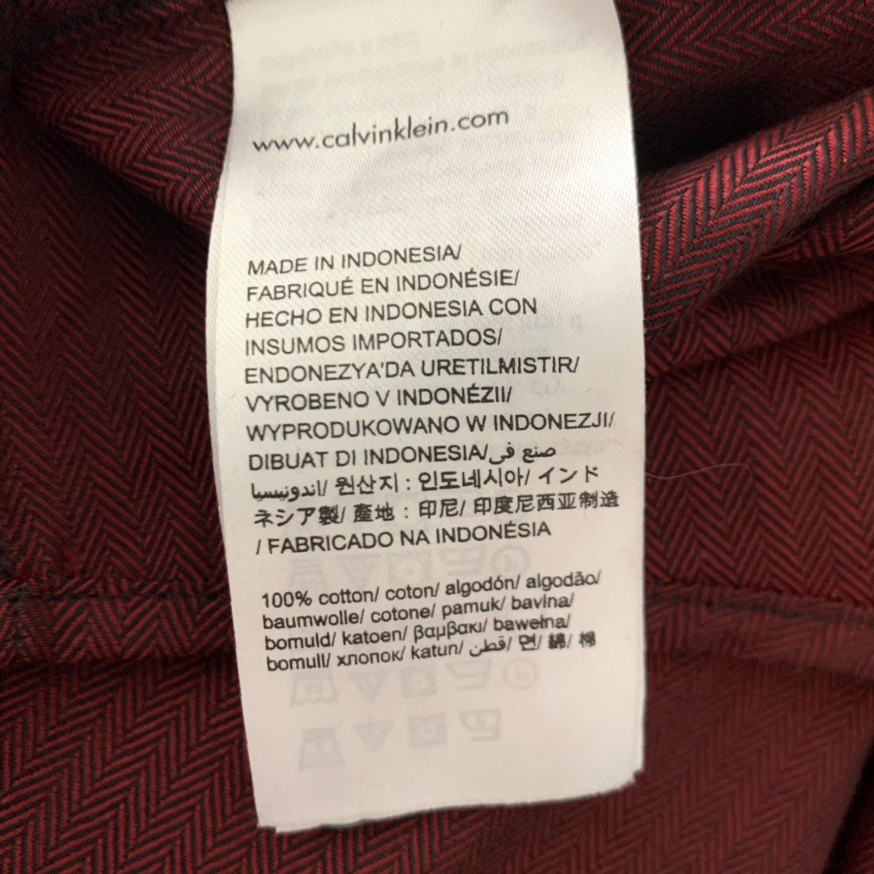 Calvin Klein Calvin Klein Shirt Mens M Red Herringbone Long Sleeve Button Down Pockets Size US M / EU 48-50 / 2 - 4 Thumbnail