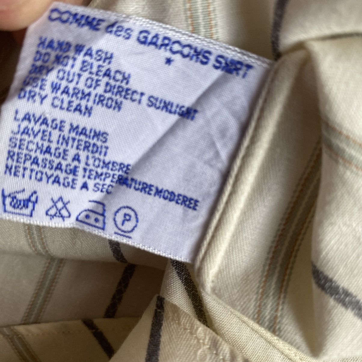 Comme des Garcons Vintage 90’s Stripes Rayon Sleeve Oversize Shirt Size US M / EU 48-50 / 2 - 5 Thumbnail