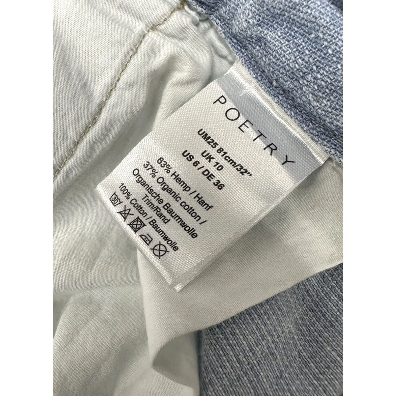 Vintage Poetry Jeans Indigo Dyed Light Wash Hemp Organic Cotton Pale Denim Pants Women’s 6 Denim Jeans Blue Regular Straight Women Size 28" / US 6 / IT 42 - 5 Thumbnail