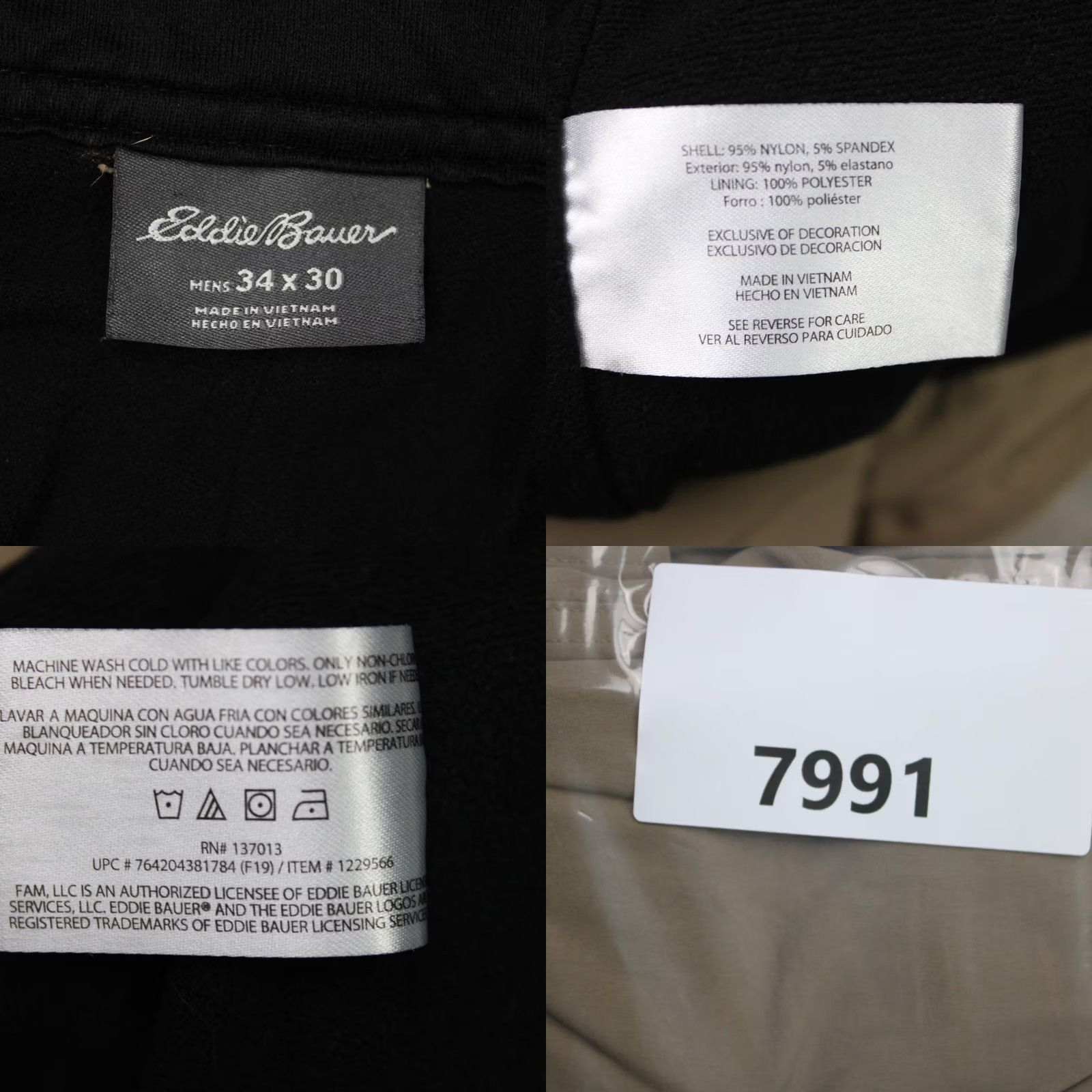 Eddie Bauer Eddie Bauer Mens Pants 34x30 Beige Fleece Lined Cargo Pocket 5-Pocket Stretch Nylon Cotton Travex Regular Straight Womens? Size US 34 / EU 50 - 9 Thumbnail