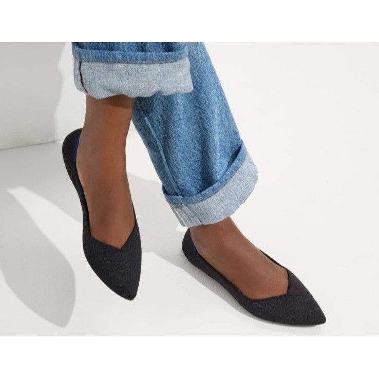 Rothy's Rothy’s “THE POINT” Black Knitted Pointed Toe Slip On Flats Size US 9 / IT 39 - 13 Thumbnail