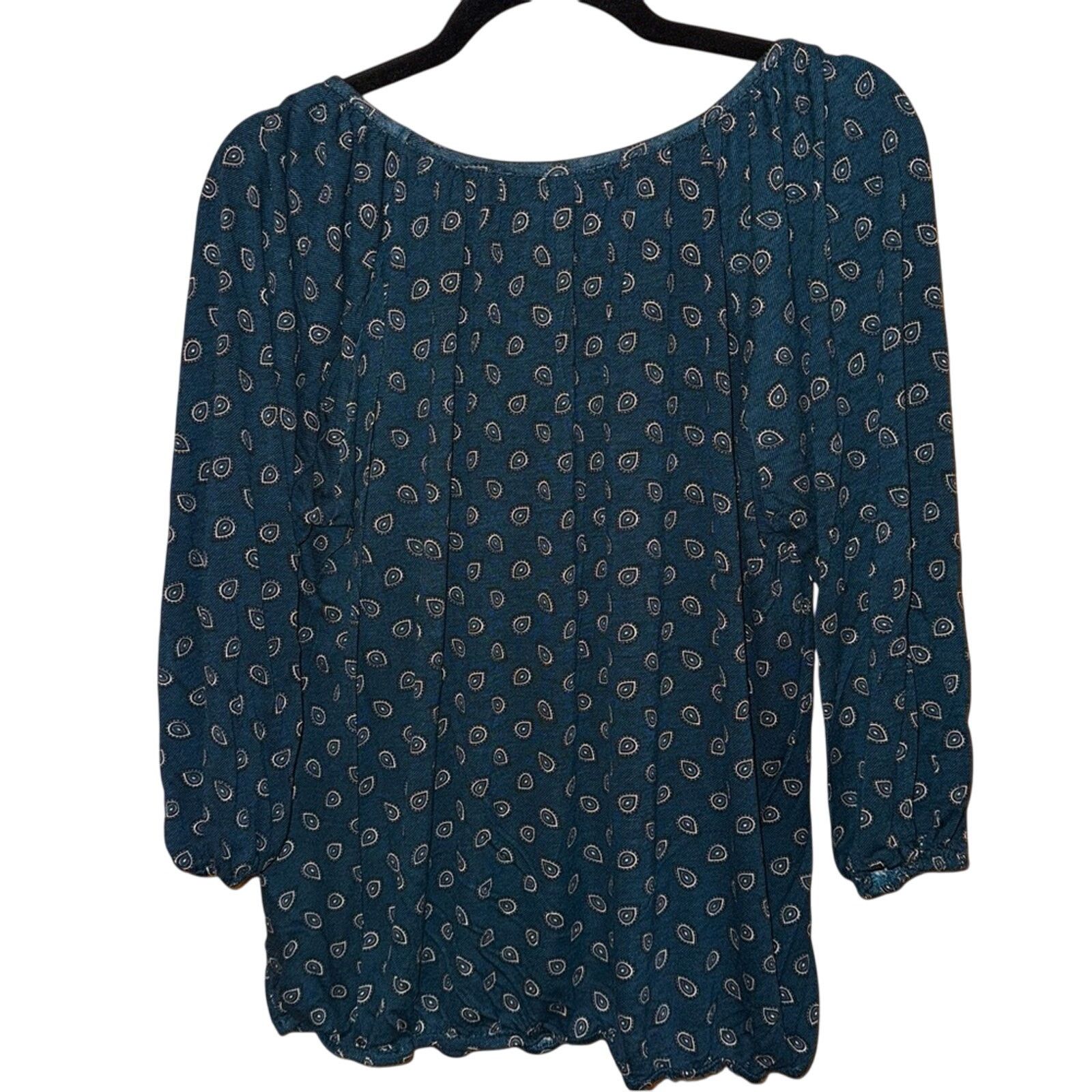 Michael Kors Michael Kors XL Paisley Women's Blue Patterned 3/4 Sleeve Size XL / US 12-14 / IT 48-50 - 2 Thumbnail