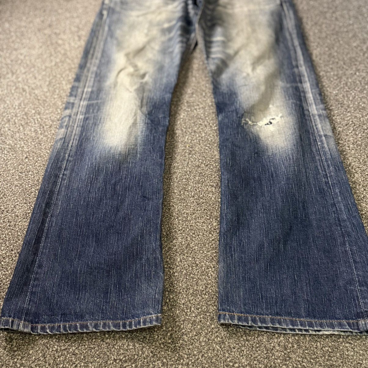 Edwin Insane‼️ Flared Vintage Distressed Edwin 511 Whisker Clawmark Size US 32 / EU 48 - 6 Thumbnail
