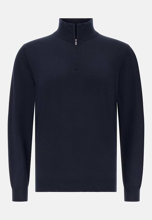 Ashworth VINTAGE Ashworth Merino Wool Half Zip Jumper Men’s Navy Blue Size US L / EU 52-54 / 3 - 9 Thumbnail