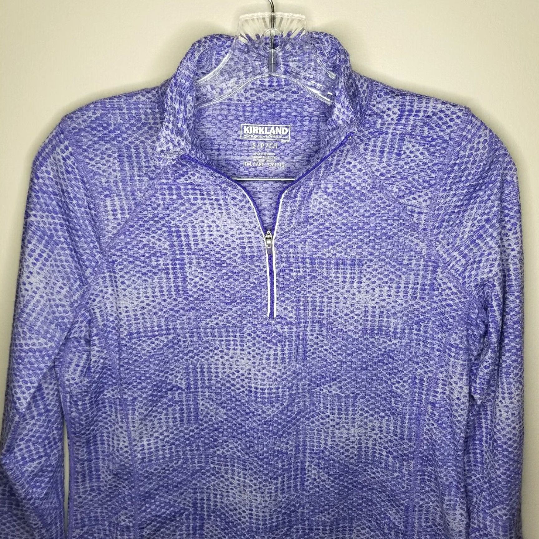 Vintage KIRKLAND Womens Long Sleeve 1/4 Zip Activewear Running Top Size S Purple Womens Size S / US 4 / IT 40 - 2 Thumbnail
