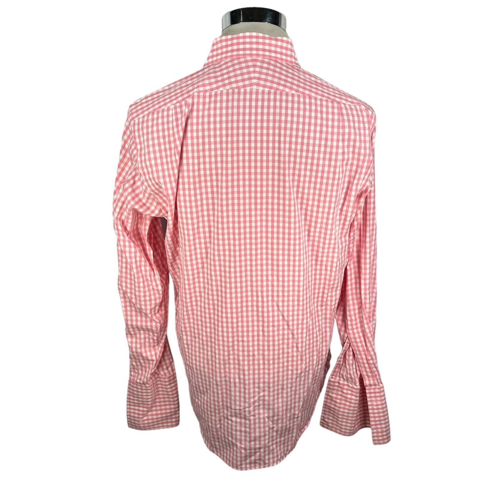 The Unbranded Brand Harvie & Hudson Shirt Men’s Large Pink Gingham 100% Cotton Size US L / EU 52-54 / 3 - 5 Thumbnail