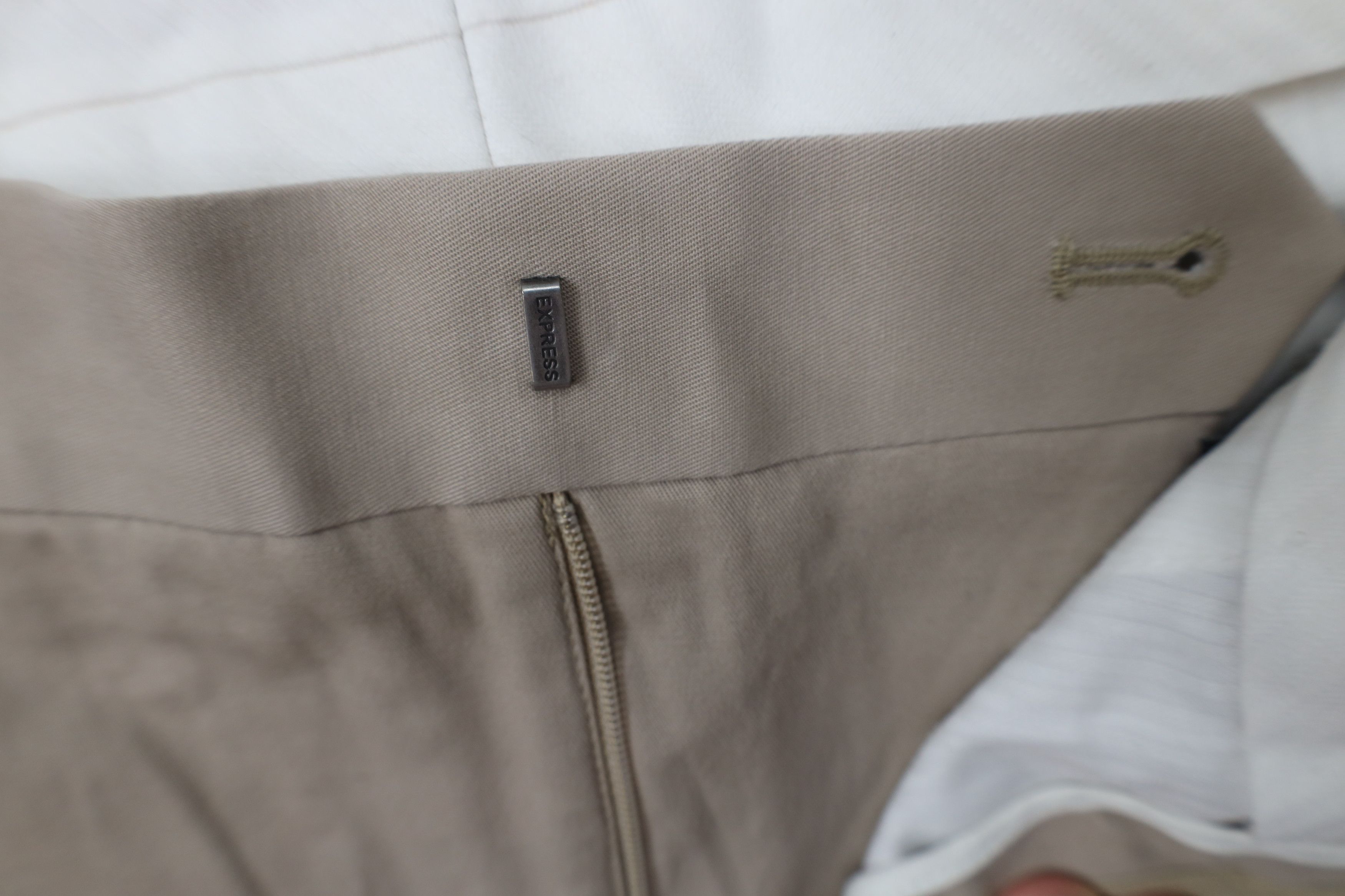 Express Express Agent Stretch Wide Leg Chino Pants Trousers Beige Size US 31 - 8 Thumbnail