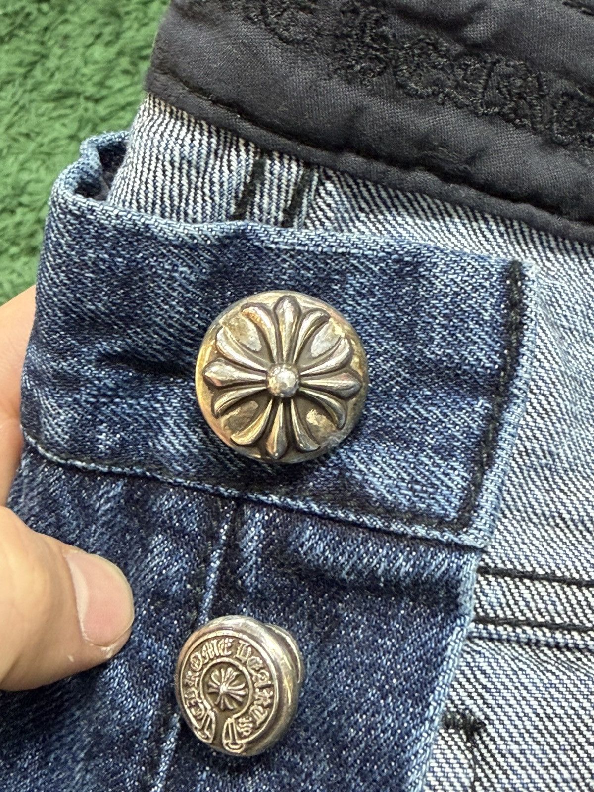 Chrome Hearts Chrome Hearts Navy Brown Black White Fleur Jeans Size US 31 - 19 Thumbnail