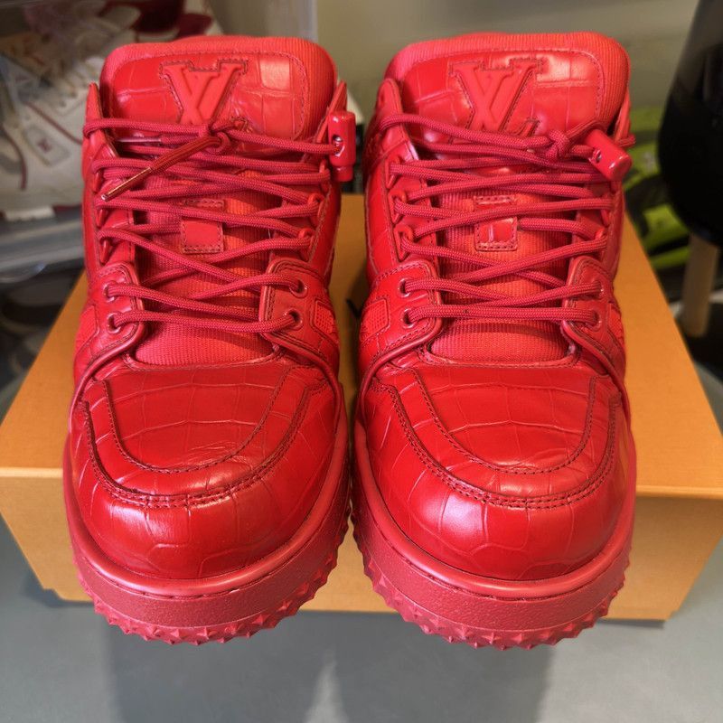 Louis Vuitton Trainer Maxi Red Leather Sneakers -2508