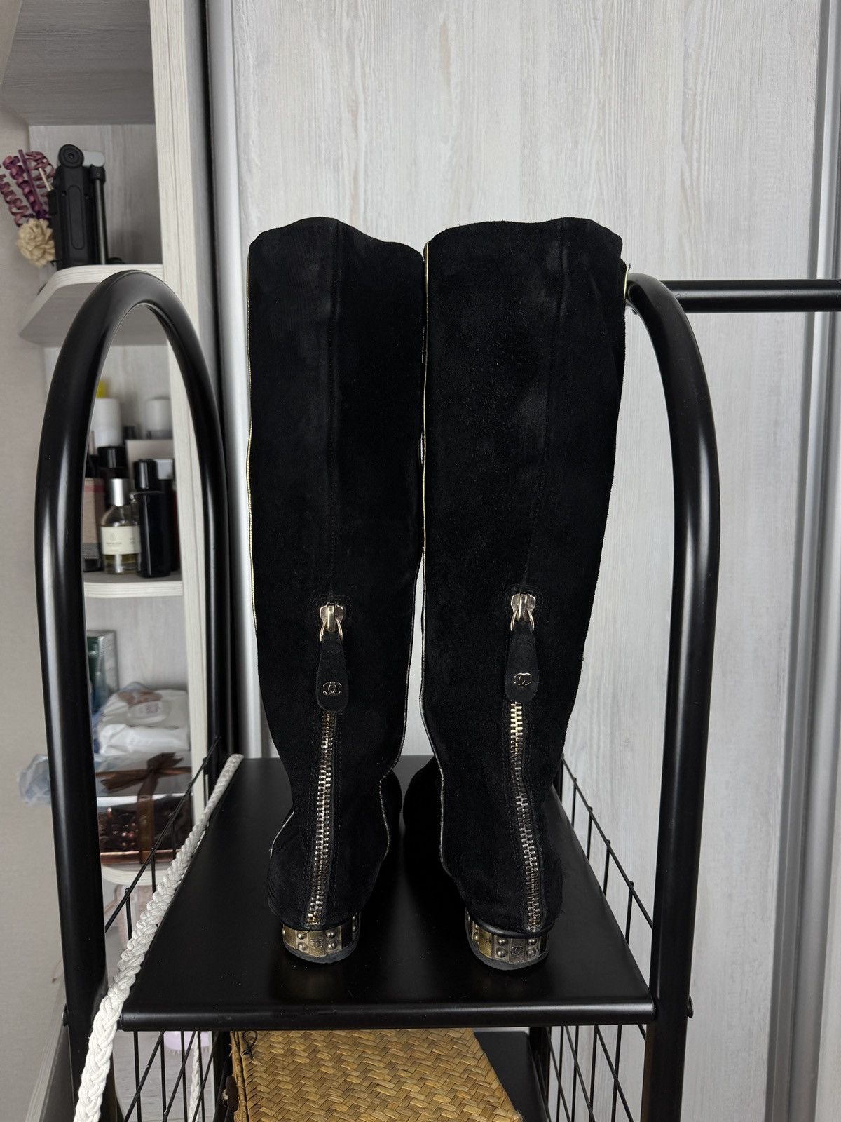 Chanel Chanel Archive Suede 90s 00s CC Logo Zipper Knee-High Boots Size US 8 / IT 38 - 18 Thumbnail