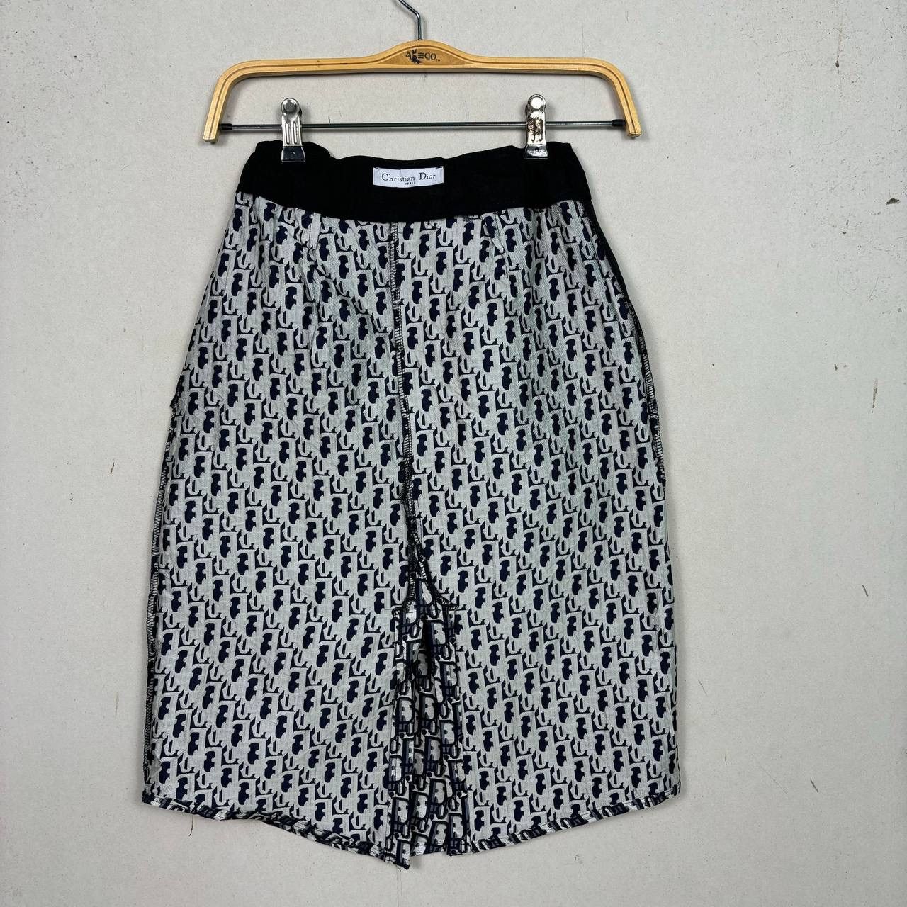 Christian Dior Monsieur Dior SS02 Oblique Monogram Skirt Blue Trotter John Galliano Size 25" / US 0 / IT 36 - 13 Thumbnail