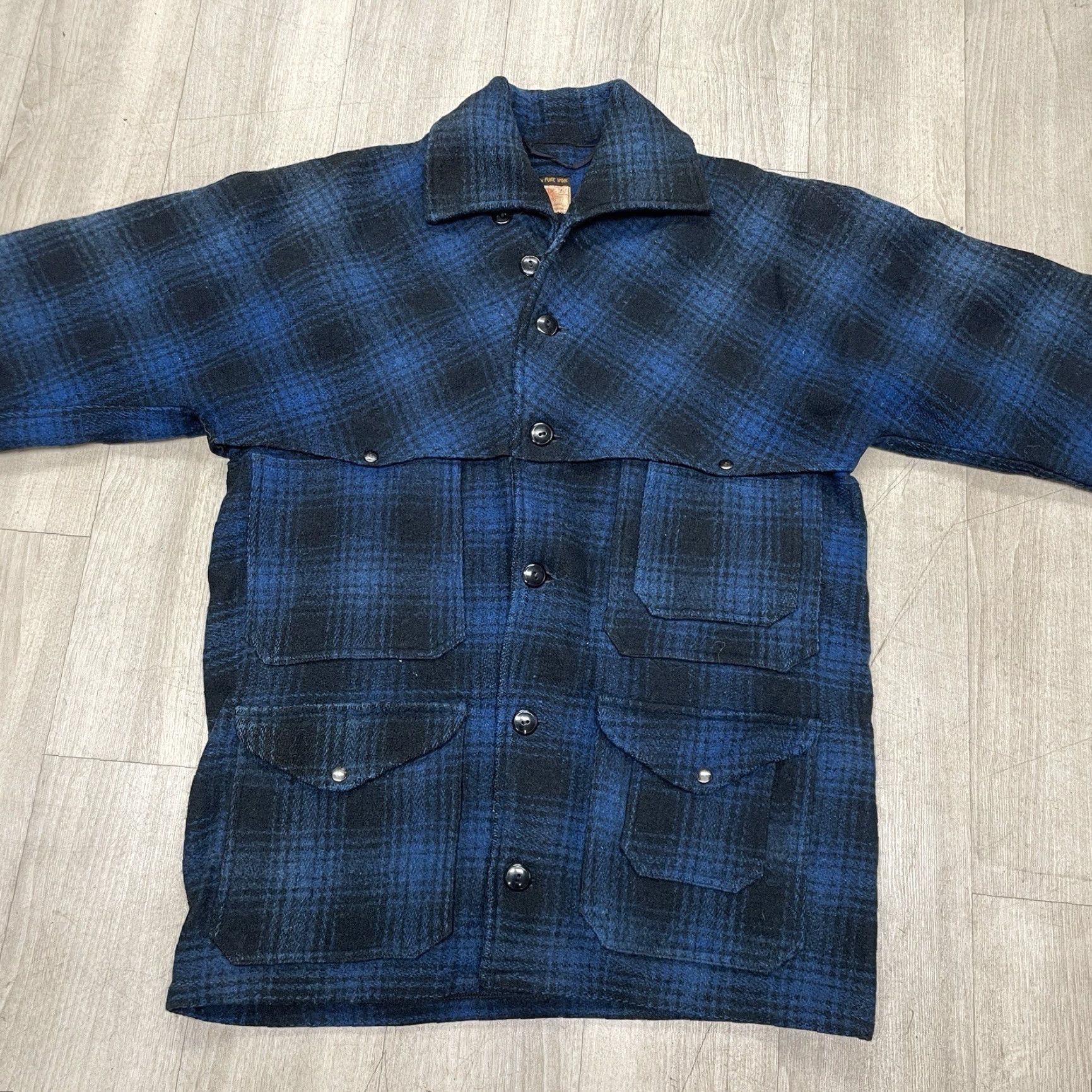 Vintage VINTAGE Hettnick Manufacturing Co. Wool Mackinaw Jacket Mens M Blue Shadow Plaid Cruiser Wool Seattle 30s Size US M / EU 48-50 / 2 - 4 Thumbnail