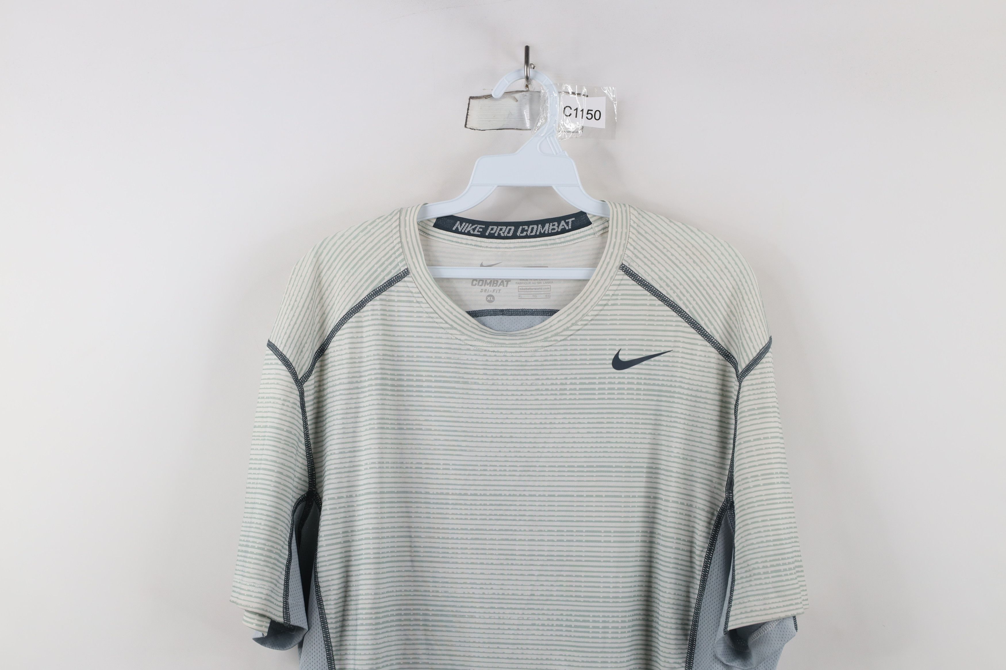 Nike × Vintage Nike Pro Combat Compression Training Gym T-Shirt Gray Size US XL / EU 56 / 4 - 2 Thumbnail
