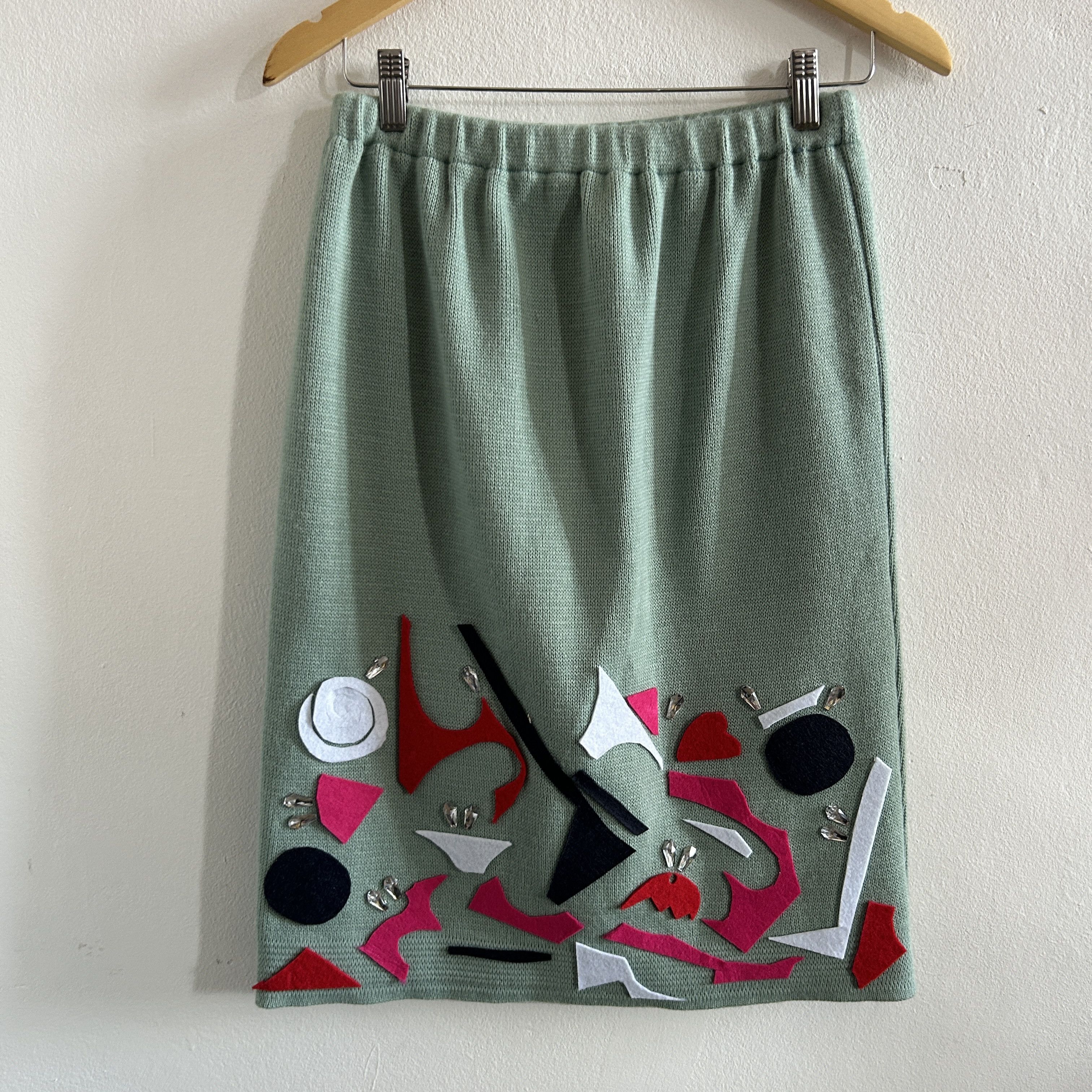 Custommade Custommade Felt Collage mint greenknit skirt Size 30" / US 8 / IT 44 - 8 Thumbnail