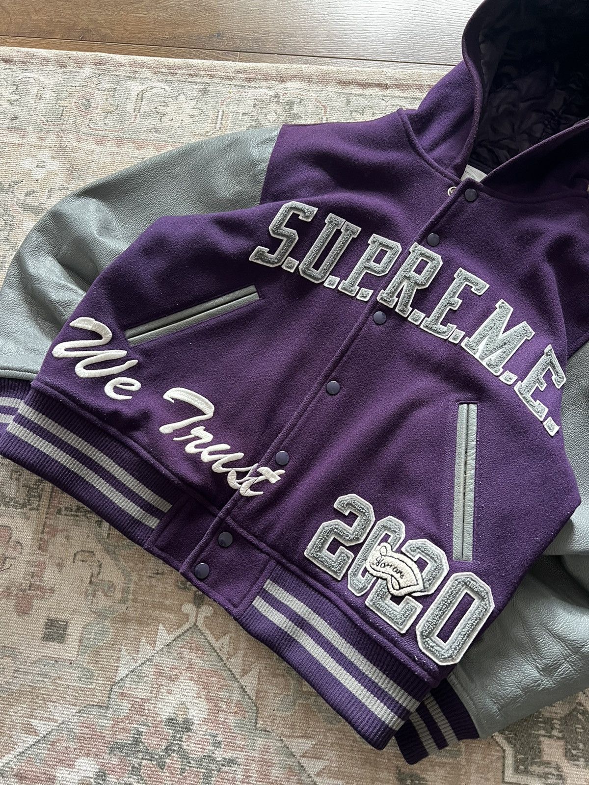 Supreme Supreme King Hooded Varsity Jacket Size US M / EU 48-50 / 2 - 3 Thumbnail