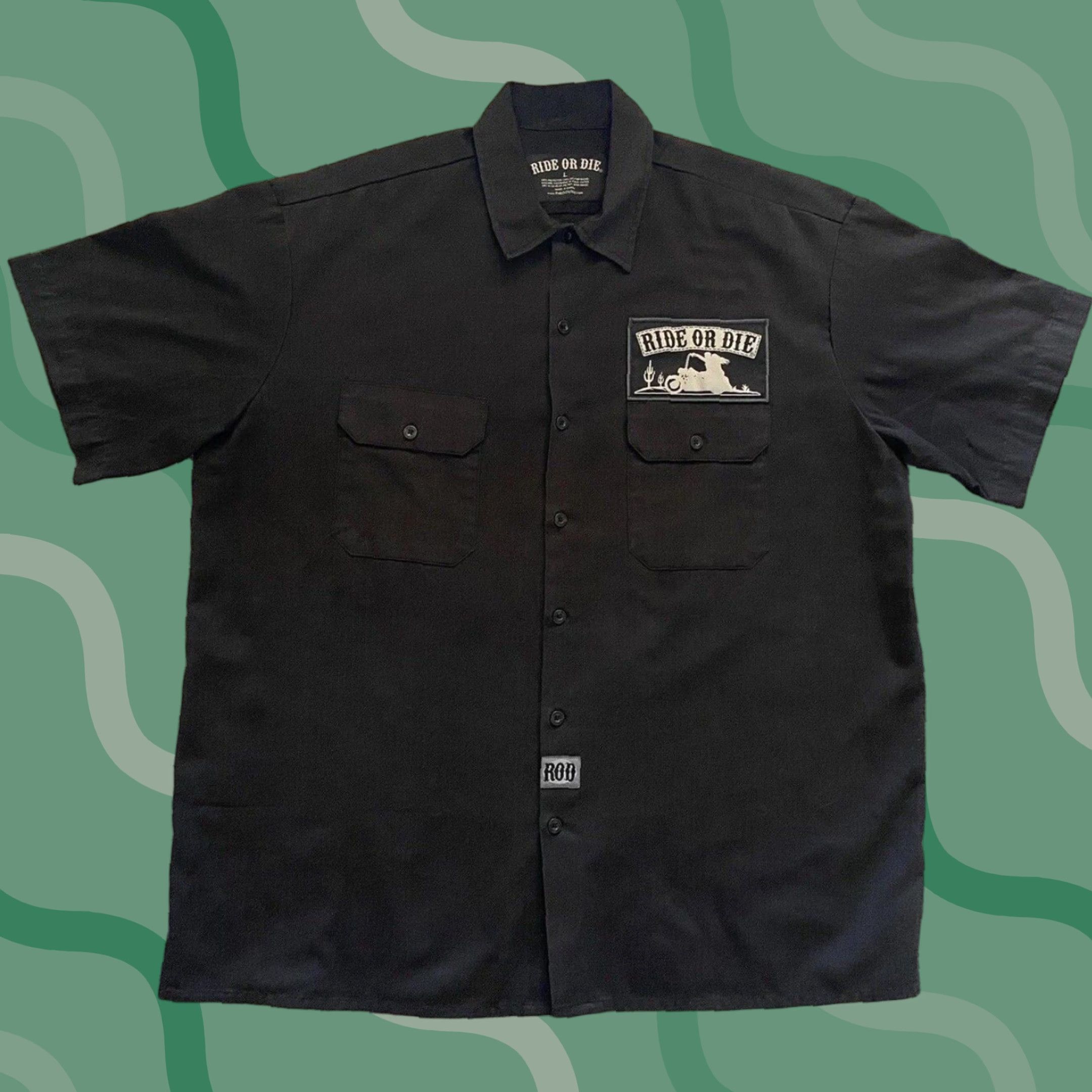 Vintage VINTAGE Ride Or Die Motorcycle T Shirt Men’s L Black Button-Up Short Sleeve Mens Motorcycle Biker Art Size US L / EU 52-54 / 3 - 1 Thumbnail