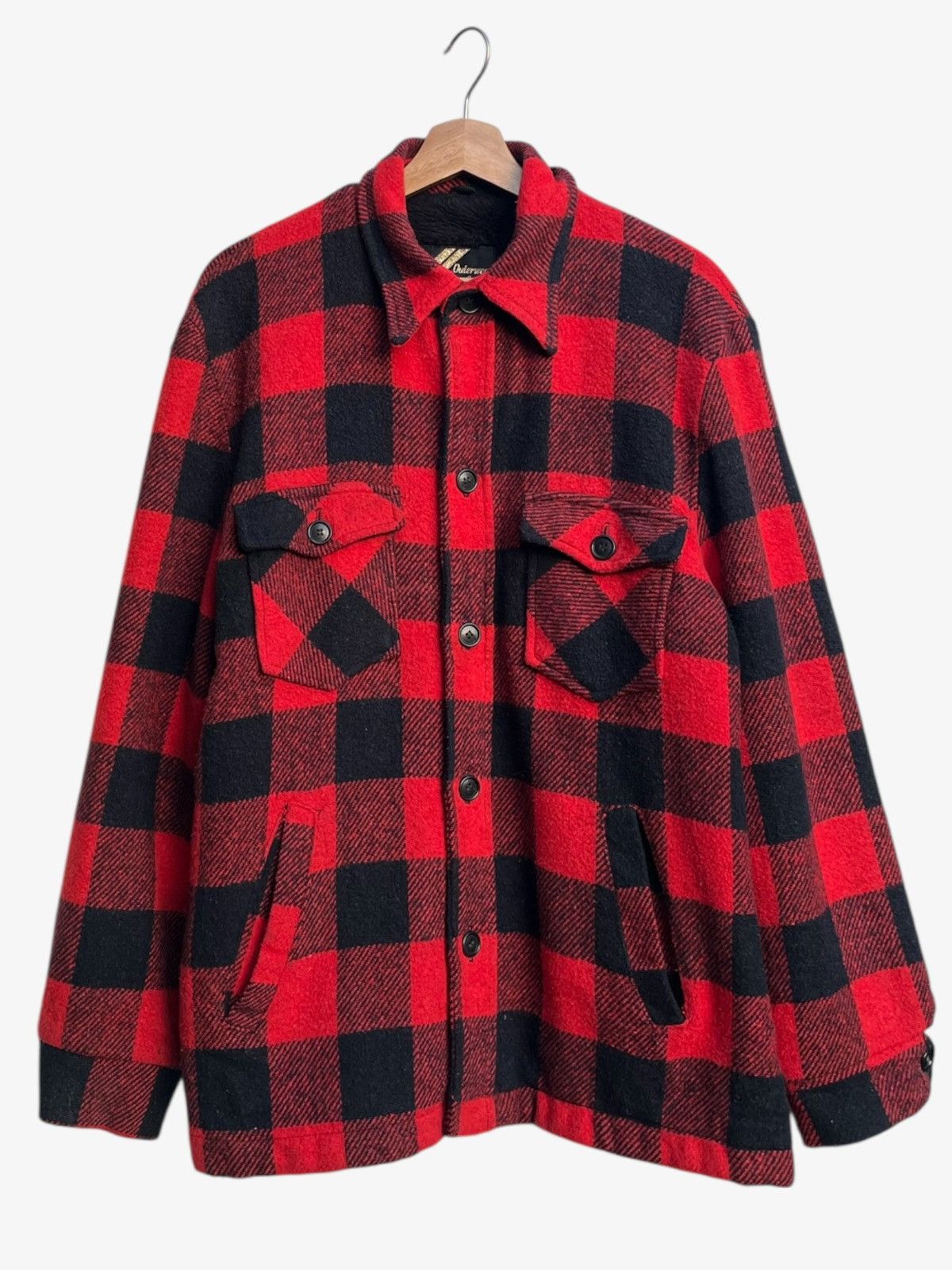 Sears Vintage 80’s Sears Buffalo Plaid Flannel Jacket Size US L / EU 52-54 / 3 - 1 Thumbnail