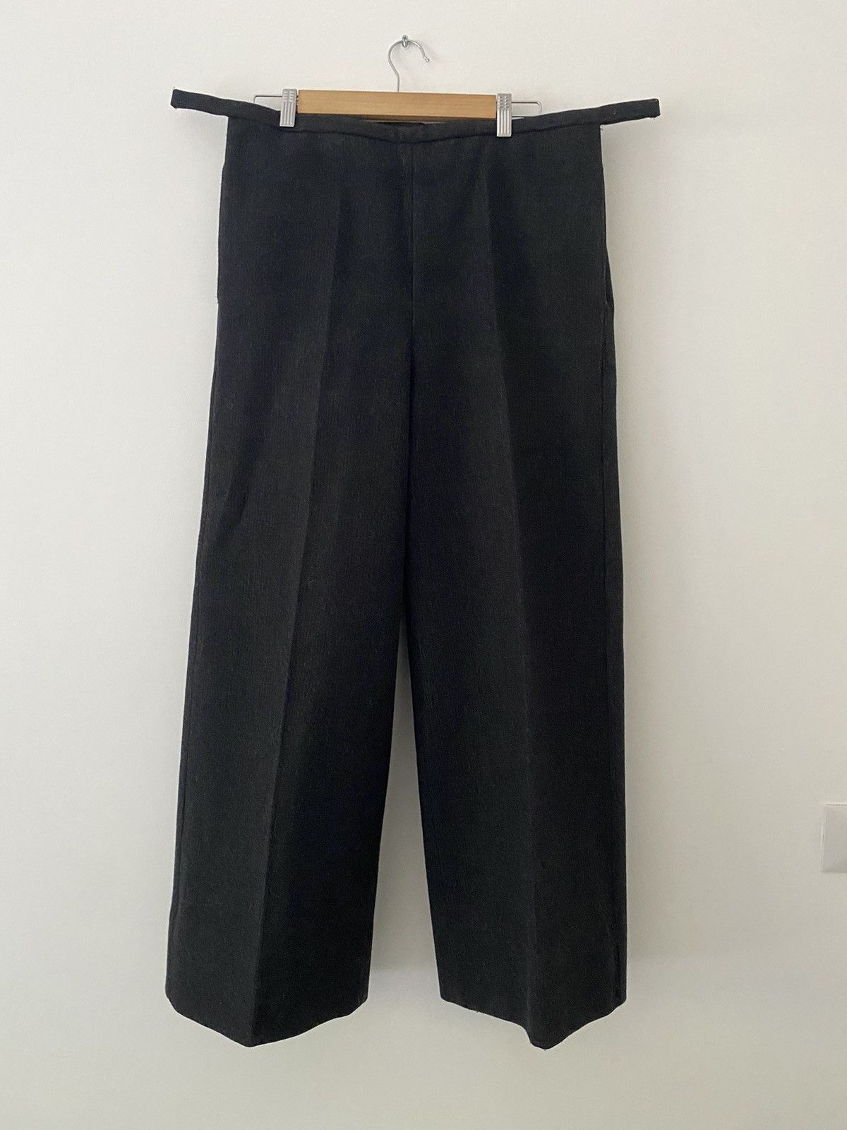 Image of Carol Christian Poell Wide Leg Wool Trousers in Black, Men's (Size 30)