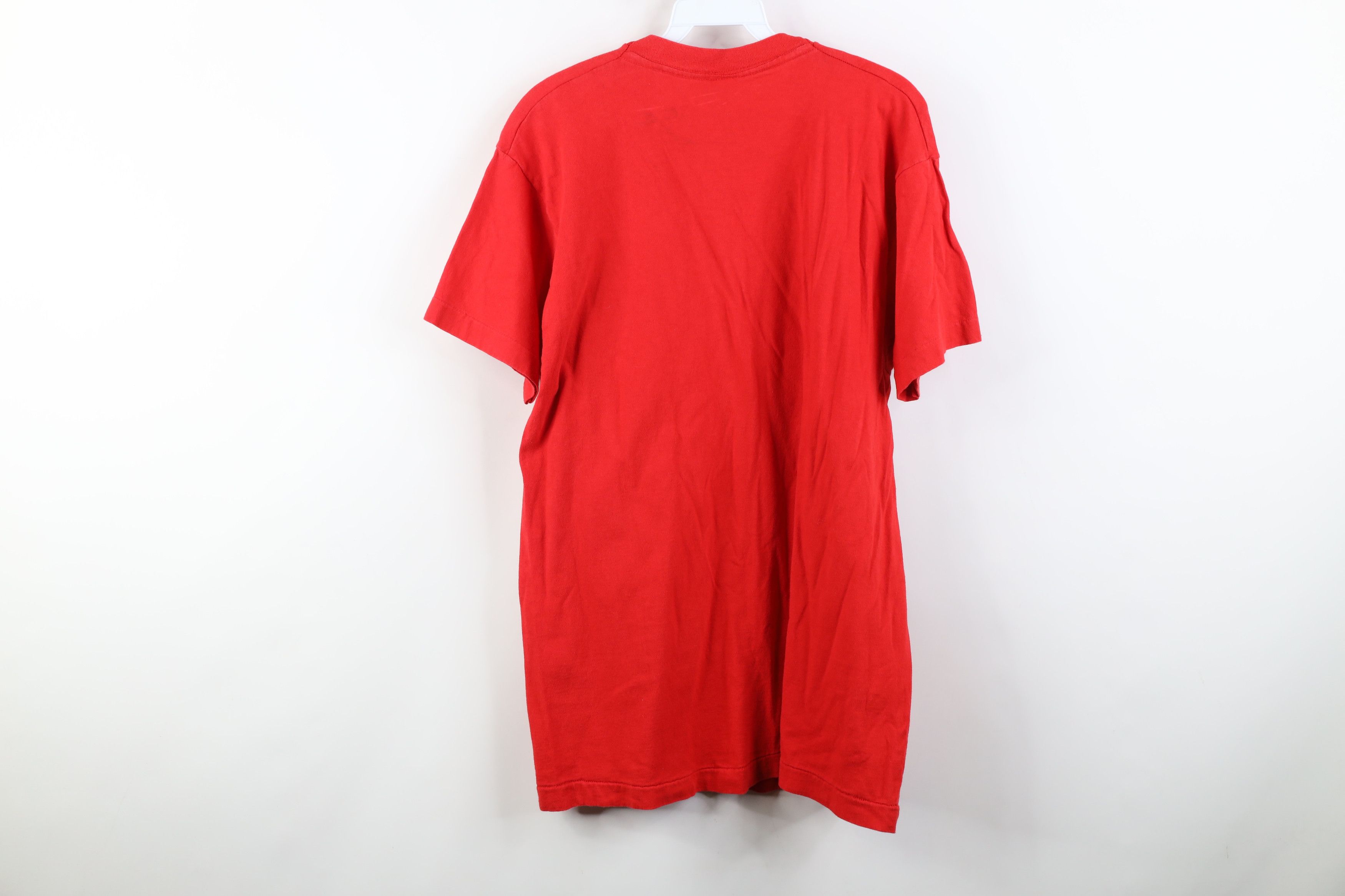 Vintage Vintage 90s Streetwear Blank Cotton T-Shirt Pocket Red USA Size US XL / EU 56 / 4 - 10 Thumbnail