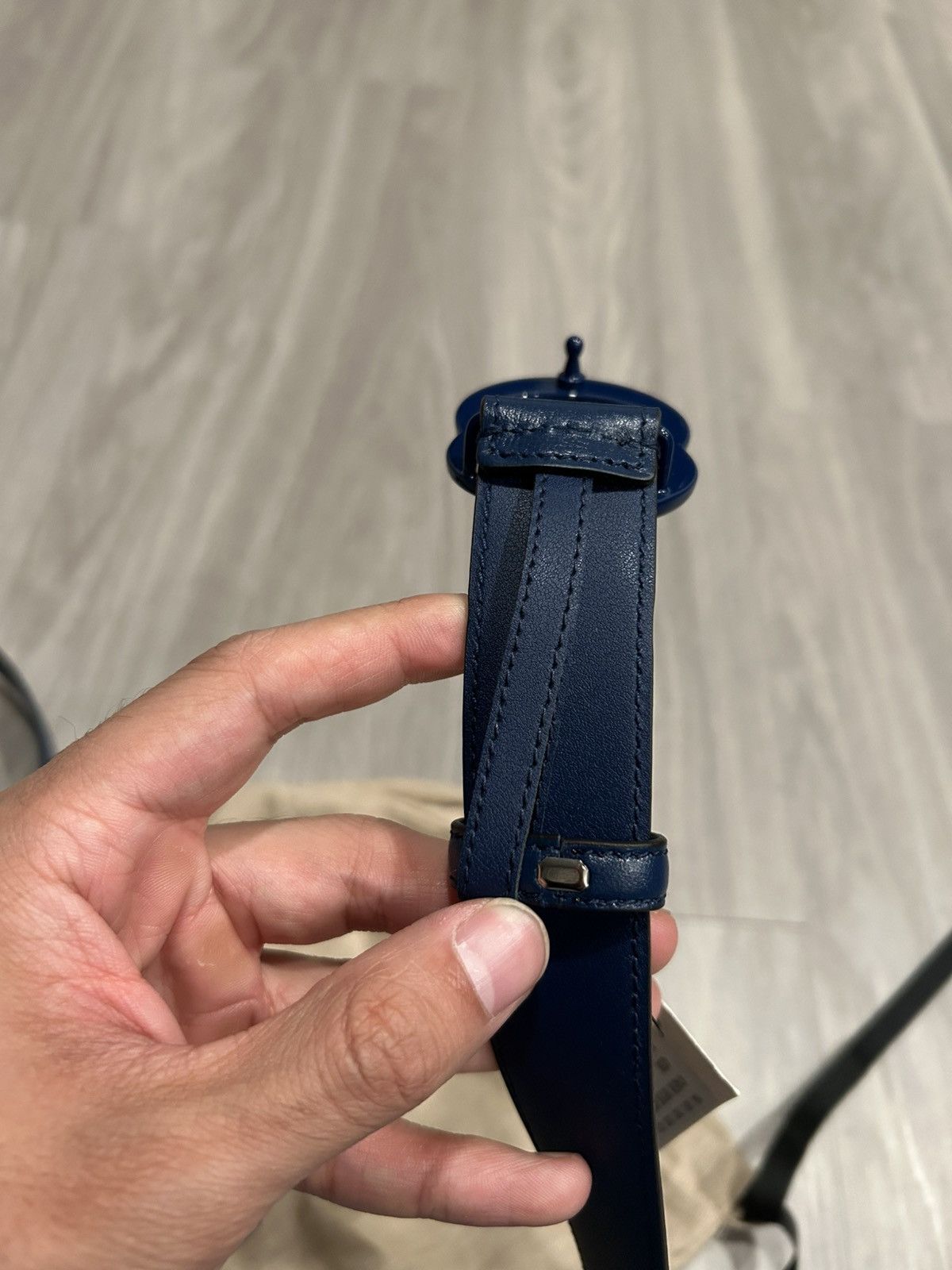 Gucci Gucci GG Marmont Thin Belt Blue Size ONE SIZE - 6 Thumbnail