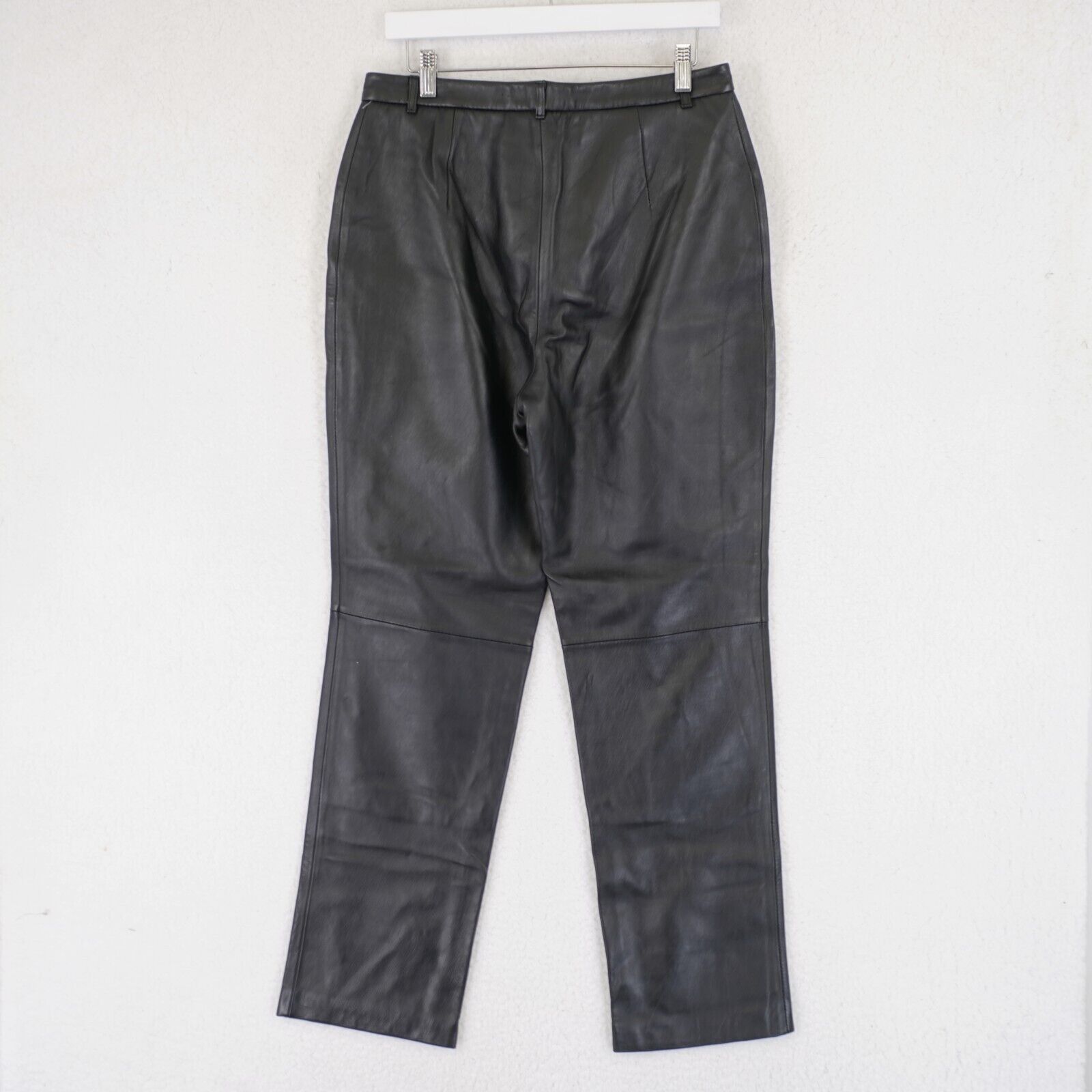 Designer Jaclyn Smith Classic Black Genuine Leather Pants 12 31/31 Hi Size 34" / US 12 / IT 48 - 4 Thumbnail