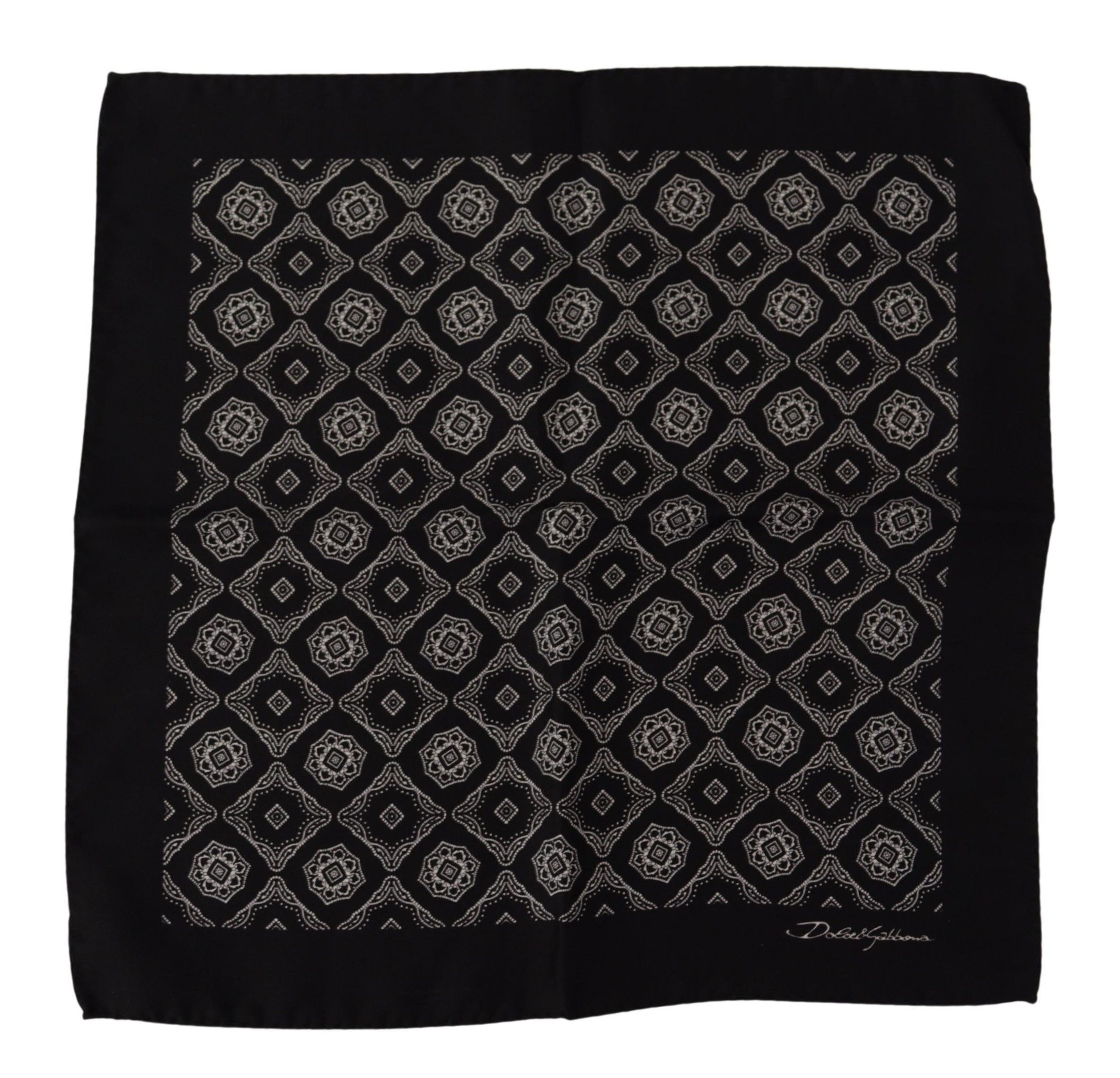 Dolce & Gabbana Elegant Geometric Silk Square Men's Scarf Size ONE SIZE - 1 Thumbnail