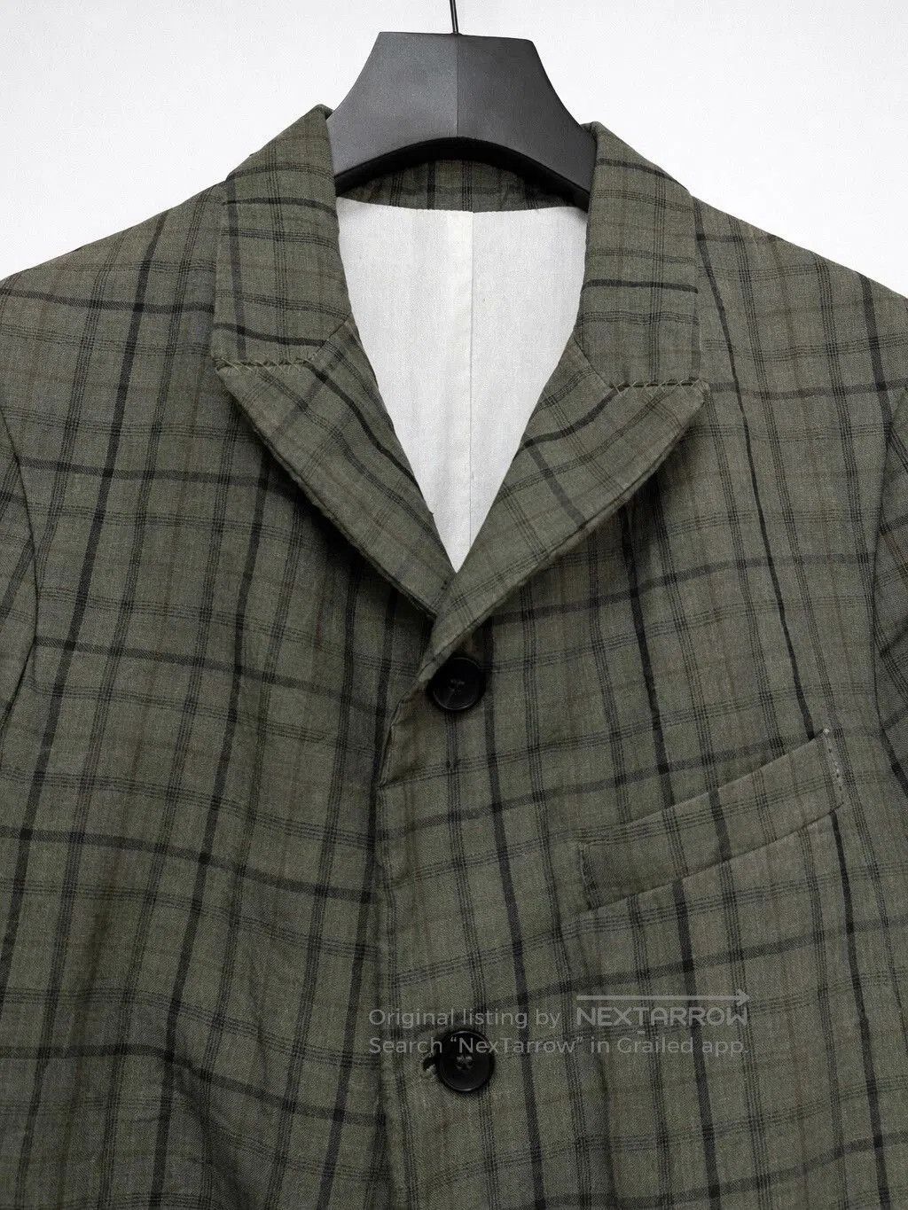 Bergfabel gray green checked linen blazer. Size US M / EU 48-50 / 2 - 6 Thumbnail