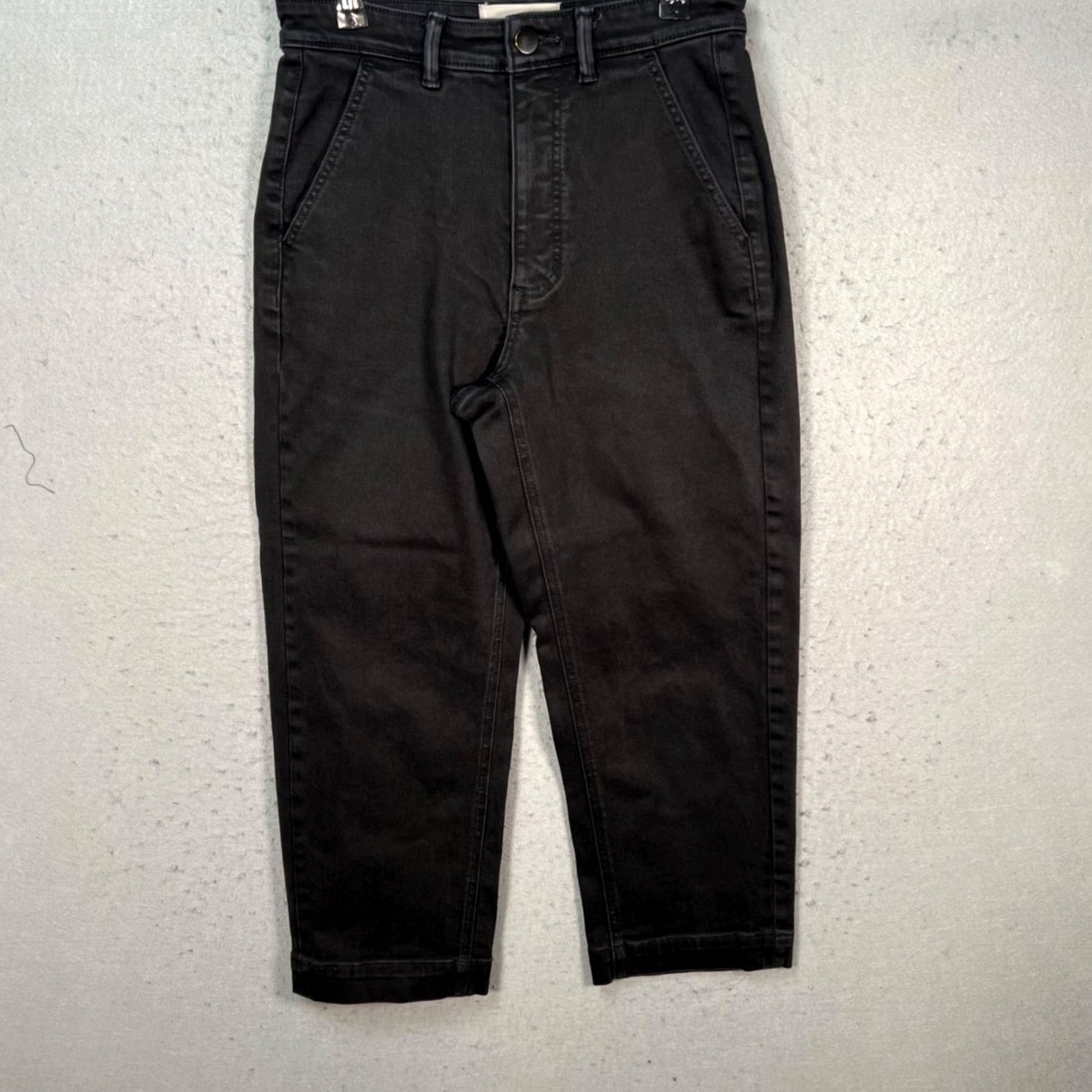 Everlane Everlane Womens Size 2 Cropped Black Denim Straight Leg Cotton Blend Jeans Size 26" / US 2 / IT 38 - 2 Thumbnail